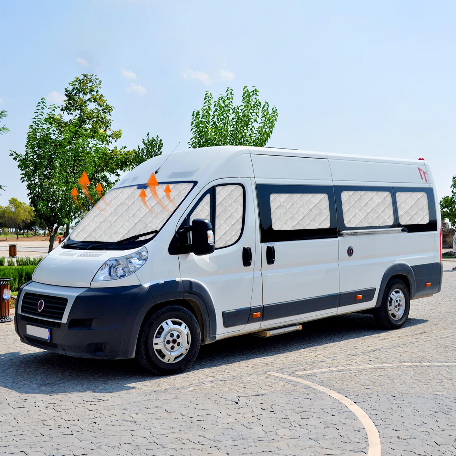 11 Piezas Parasol Parabrisas Automóvil Reemplazo para FIAT Ducato/Peugeot Boxer/Citroen Relay 2006-2023, Cabina del Conductor con Tecnología Parasol Interna Reemplazo para Opel Movano Nach 2021