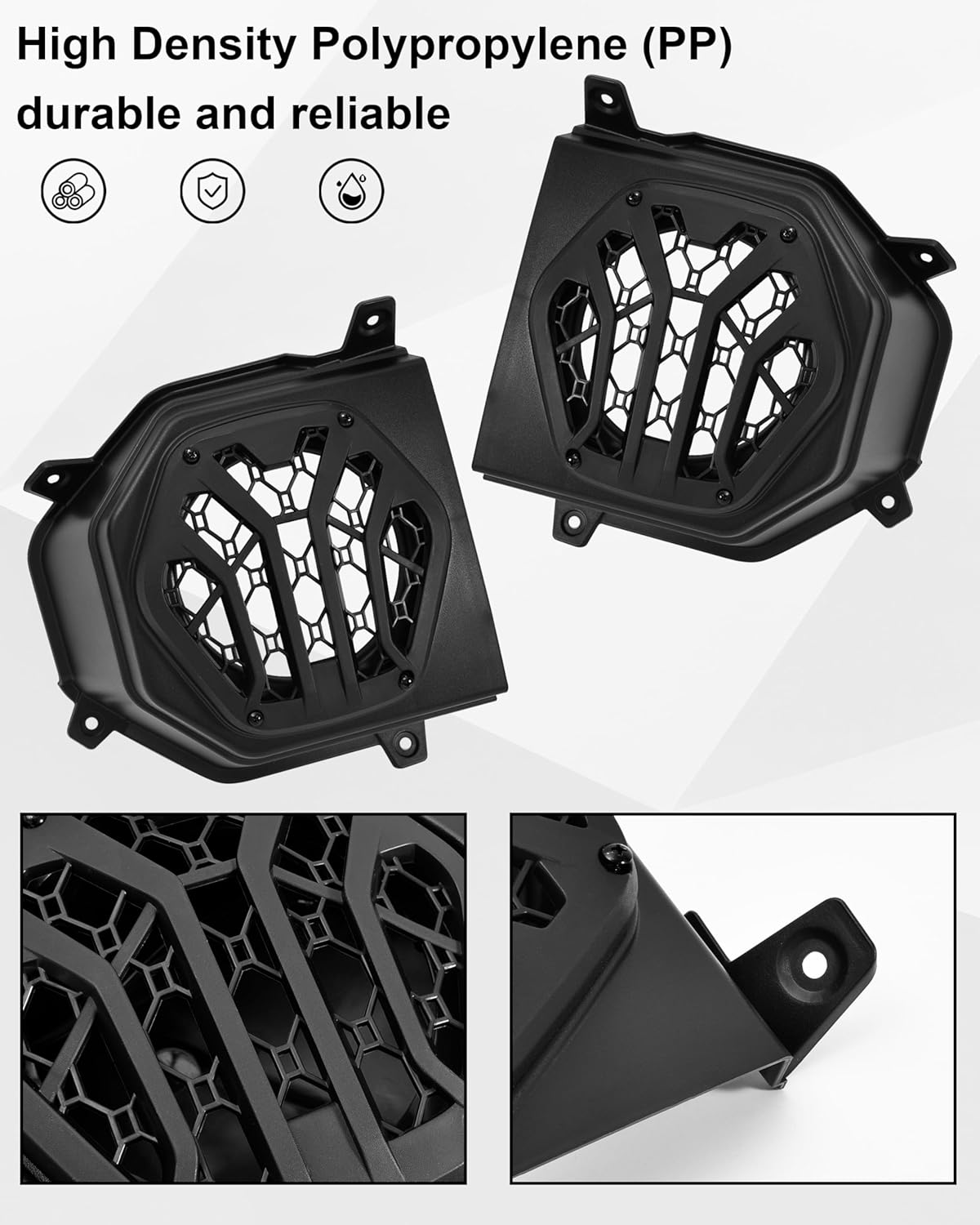 SAUTVS 6.5" Under Dash Speaker Pods for Kawasaki Teryx 800, Under Dashboard Speaker Enclosures Pods Holders for Kawasaki Teryx / Teryx4 2016-2025 Accessories(One Pair)