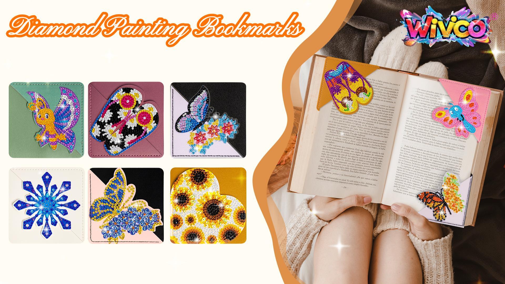 LINGFANG 4-Pack Diamond Painting Bookmarks – Leather DIY Bookmark Kits For Adults, Beginners - View #10