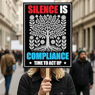 Silence is Compliance Resist Protest Sign, Anti-Trump, Political Activist Rally Sign, Resist Racism, Resist Fascism Protest Poster