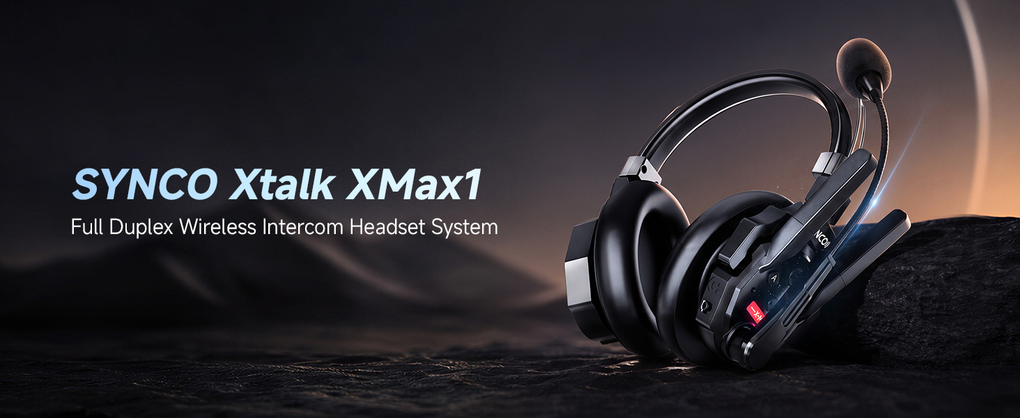 Amazon.com: SYNCO XTALK XMAX1 Wireless Intercom Headset, 1640ft