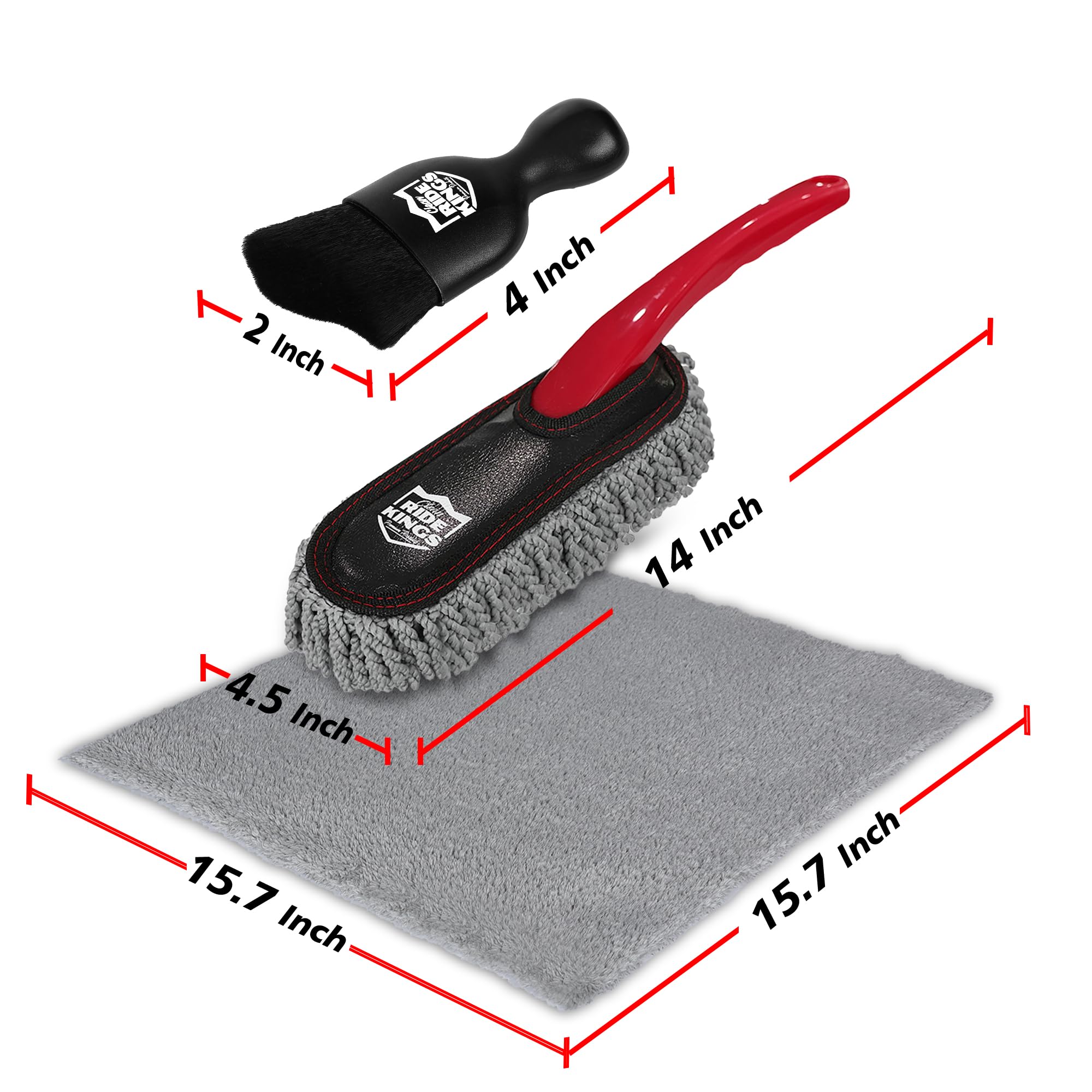 Detaillierungs-Set, Reinigungszubehör (3 Packungen), Auto-Staubwedel, Innen-Reinigungsbürste, Mikrofaser-Handtücher, Detaillierungswerkzeuge