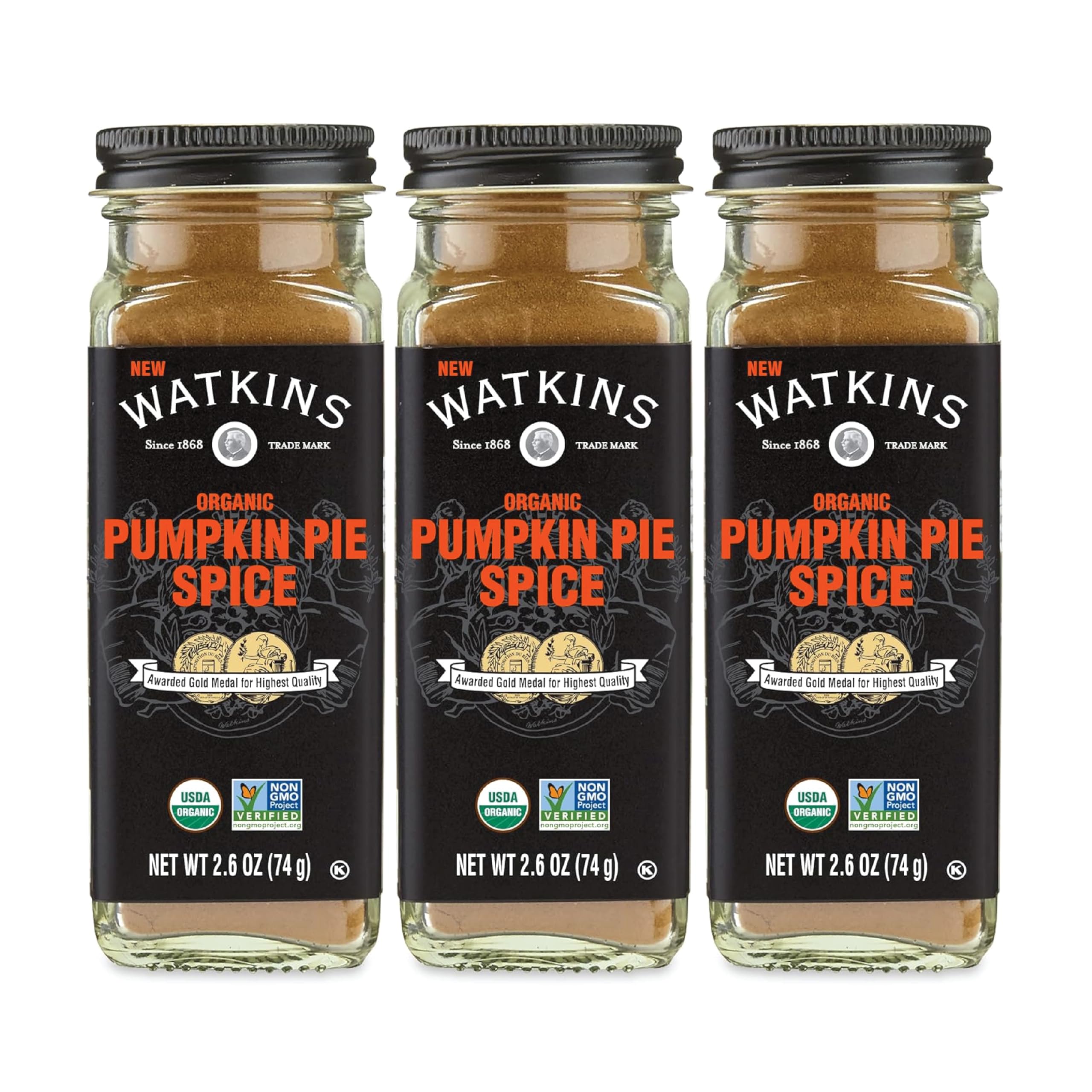 Watkins Organic Pumpkin Pie Spice, 2.6 oz., Pack of 3