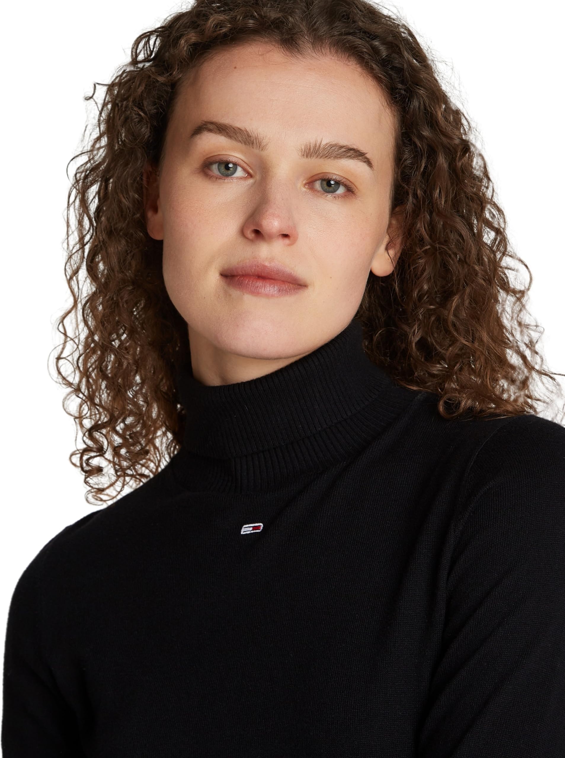 Tommy Jeans Donna Maglietta Maniche Lunghe Essential Collo a Lupetto