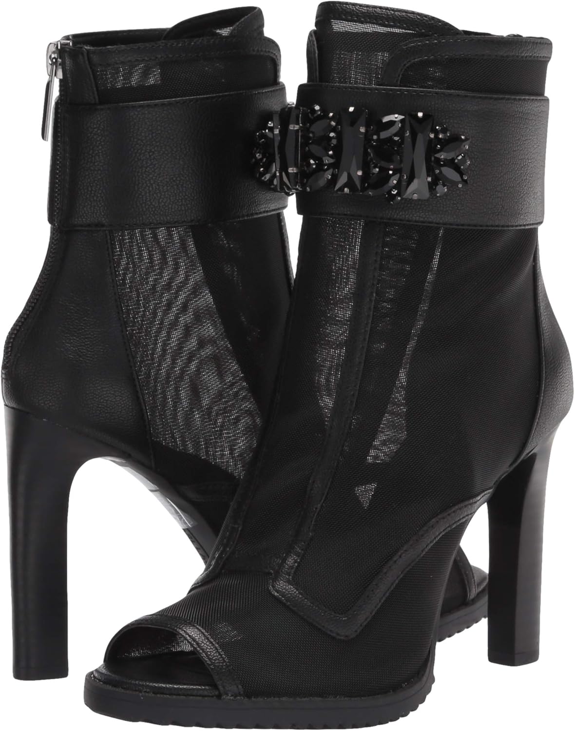 KARL LAGERFELD Women's Blayze Peep Toe Fashion Heeled Bootie - Image 7