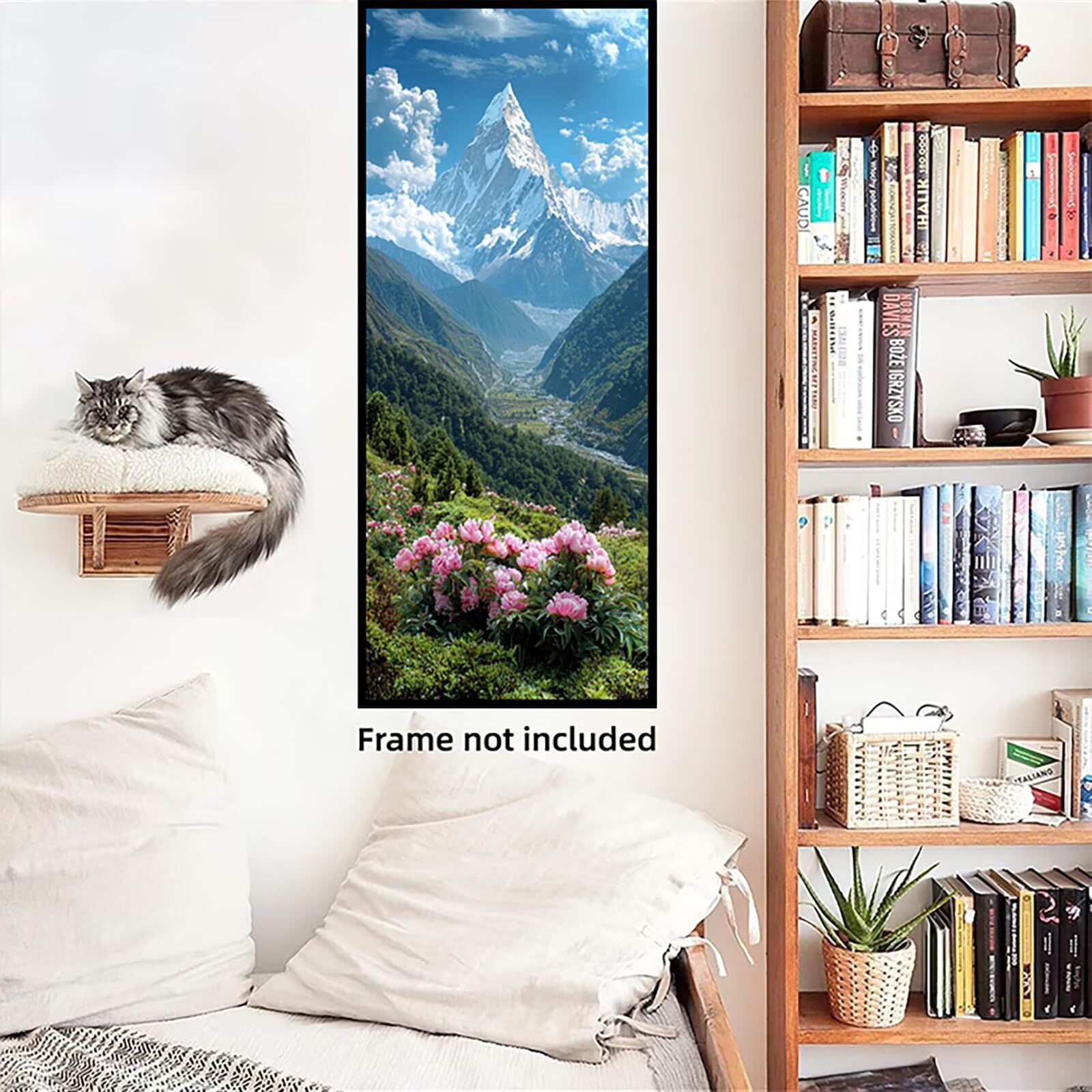 Malen Nach Zahlen 50x150cm Leinwand Aussicht Malen Nach Zahlen Erwachsene mit Ohne Rahmen, DIY Kreativ Set für Erwachsene mit Pinseln und Acrylfarbe, Zimmer Deko Berg Landschaft Geschenk, P0M-944
