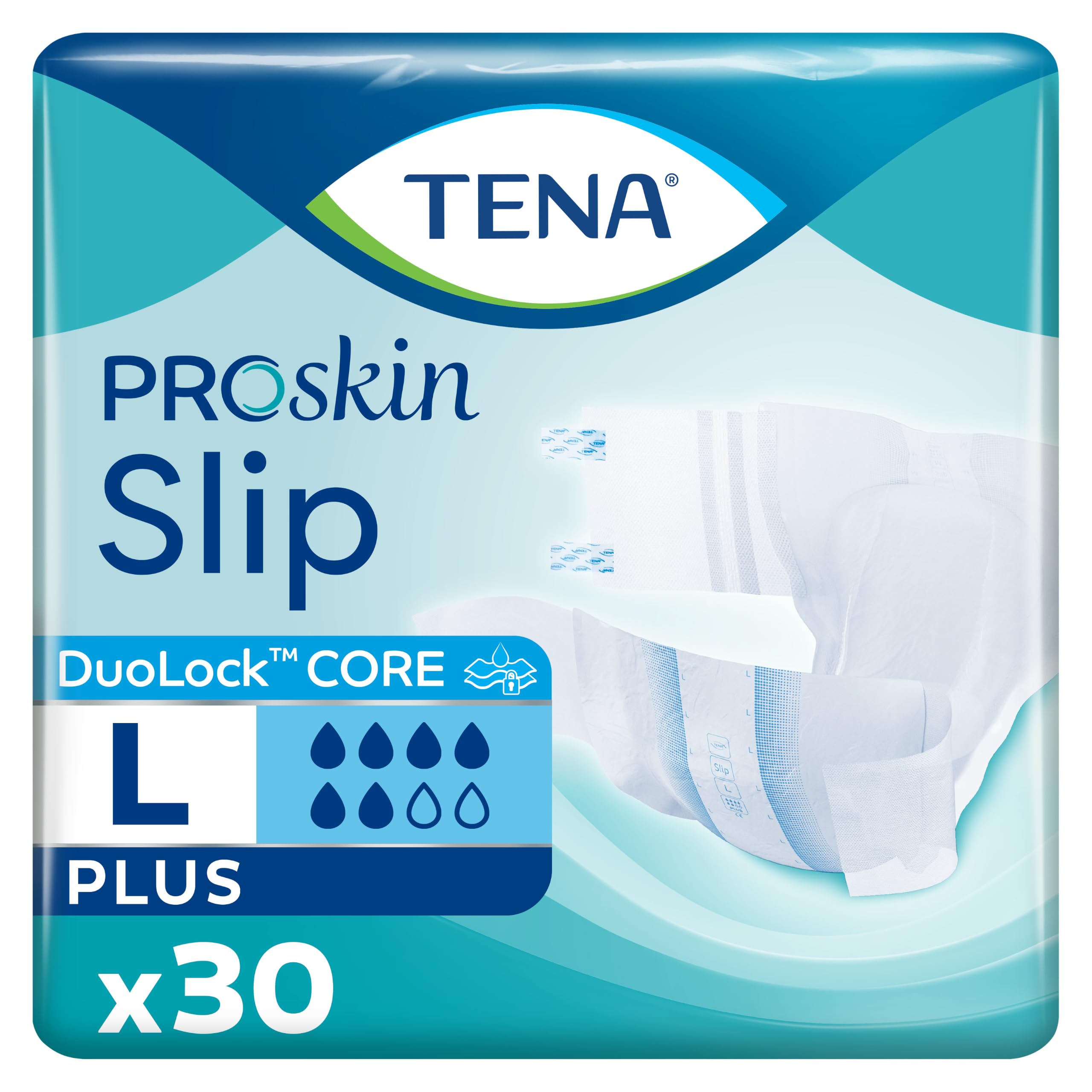 TENA ProSkin Incontinence Slip Plus Large, 30 Count