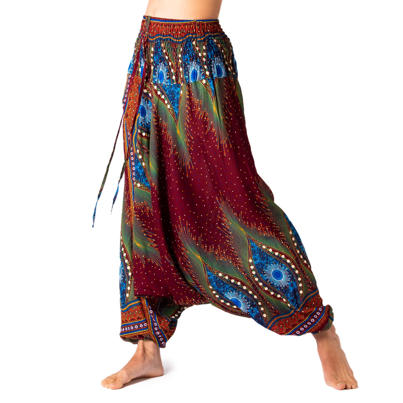 PANASIAM Aladin Pants, Peacock V27 Brown Blue, L