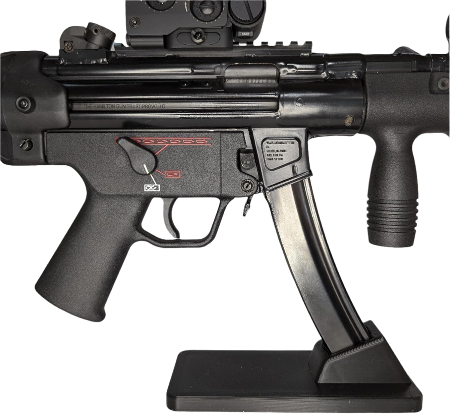Hammy3DPrints Display Stand for HK MP5 9mm Metal Curved Mag | Rifle Holder Storage Rack