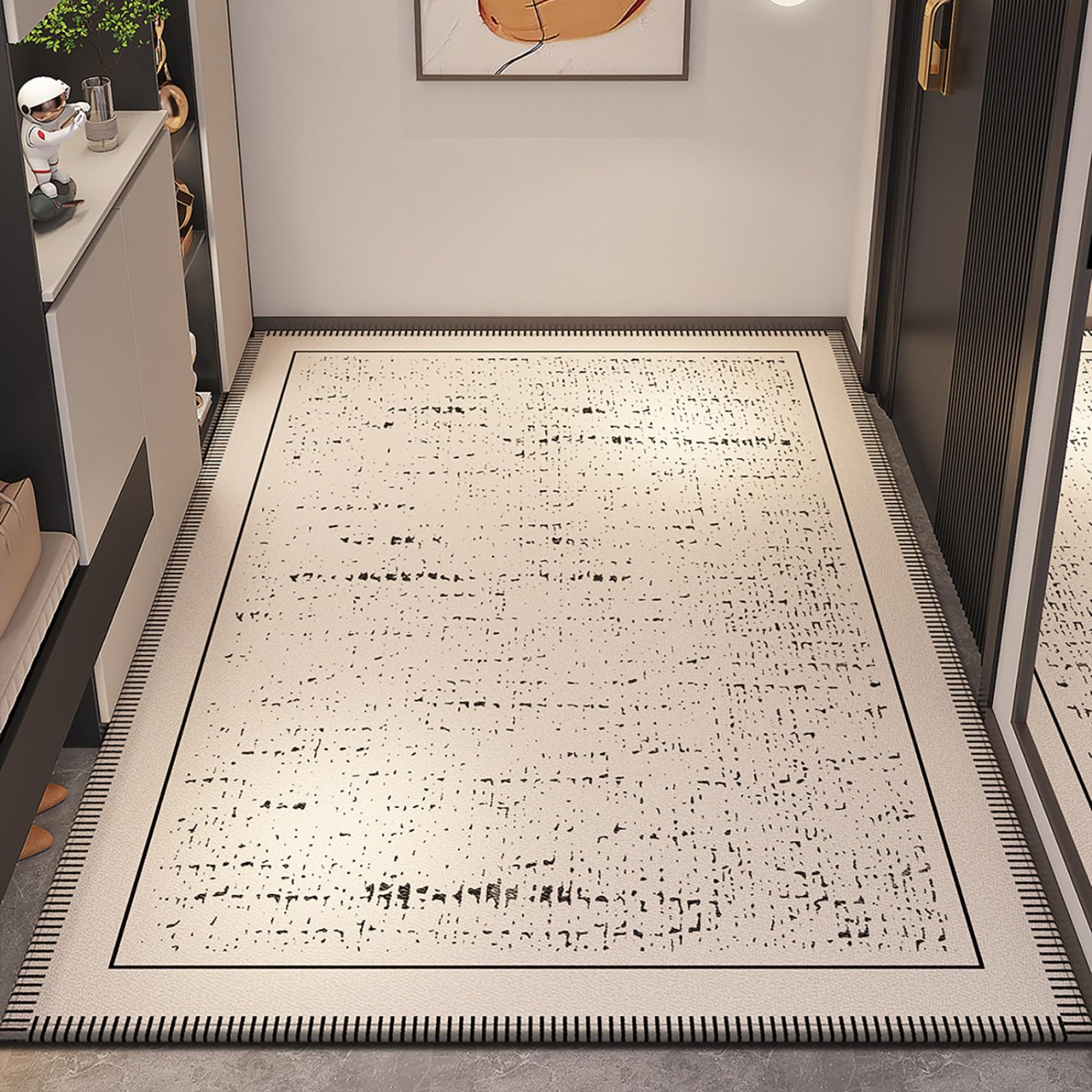 Felpudo Entrada Casa 90x150 Manchas Negras Beige Felpudo Exterior Antideslizante Lavable Felpudos para Pasillo Cocina Puerta Jardín Decoración Alfombrilla para Entrada