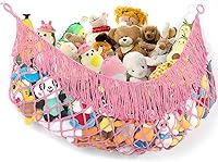 Vista 26 de Hamaca para animales de peluche, extra grande de 56 pulgadas de largo, almacenamiento de animales de peluche, red de soporte para animales