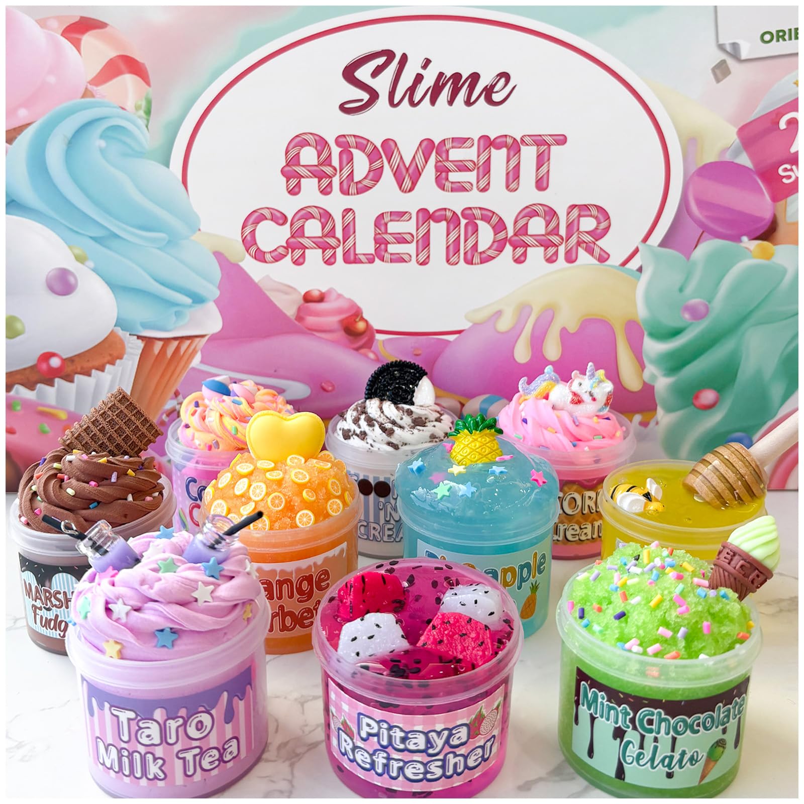 Advent Calendar 2026-24 Days of Surprises with DIY Slime Craft Kit