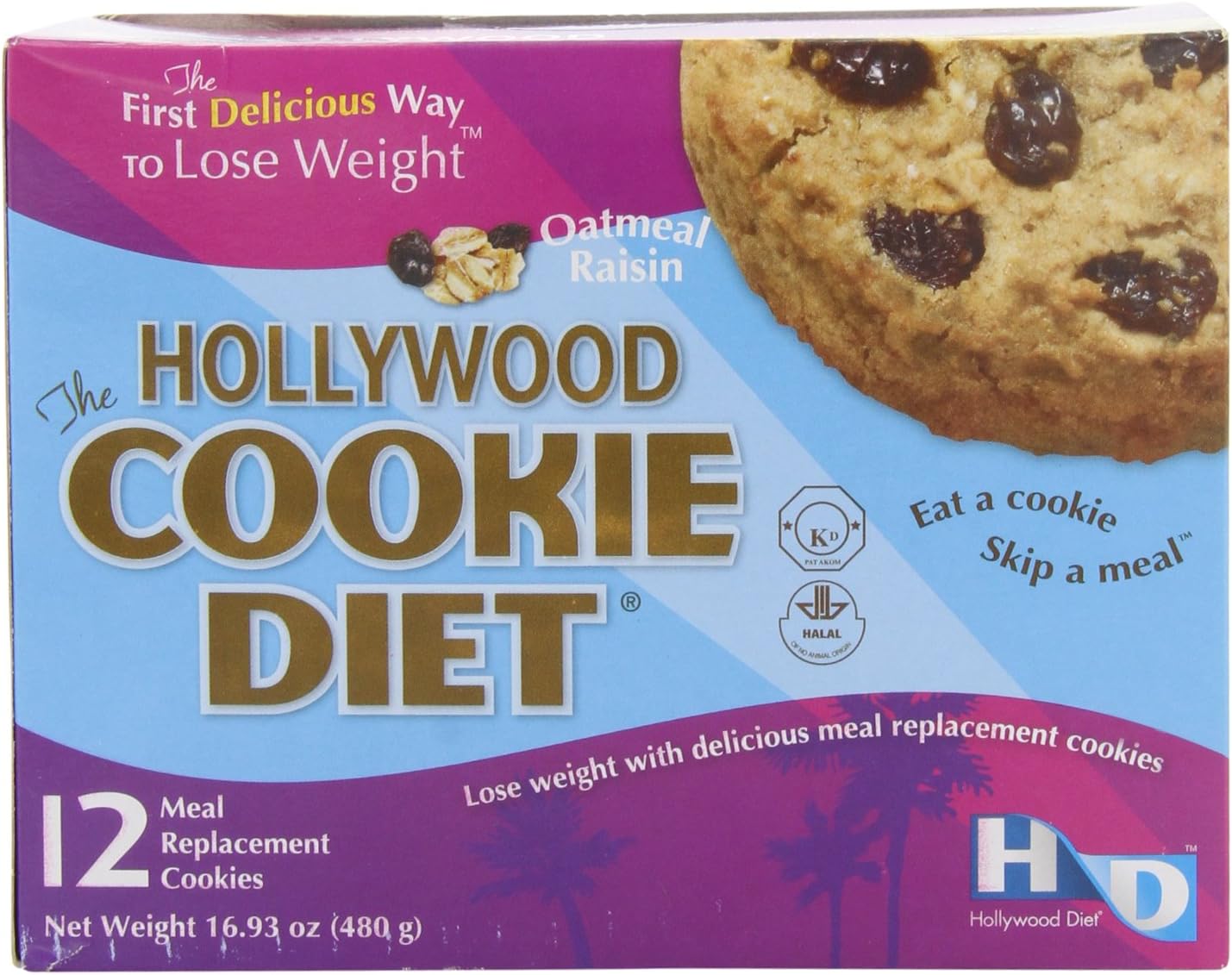 The Hollywood Cookie Diet, Oatmeal, 12 Meal Replacement Cookies