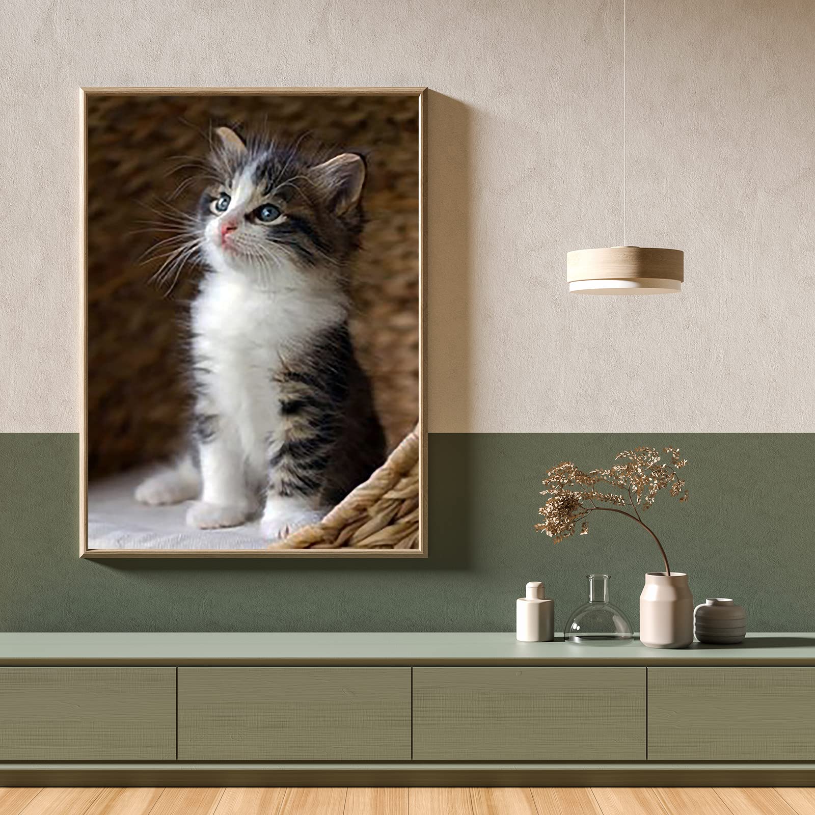 CULASIGN DIY 5D Diamond Painting Katze – 30x40 Cm, Vollbohrer-Set Mit Zubehör, Für Wanddeko