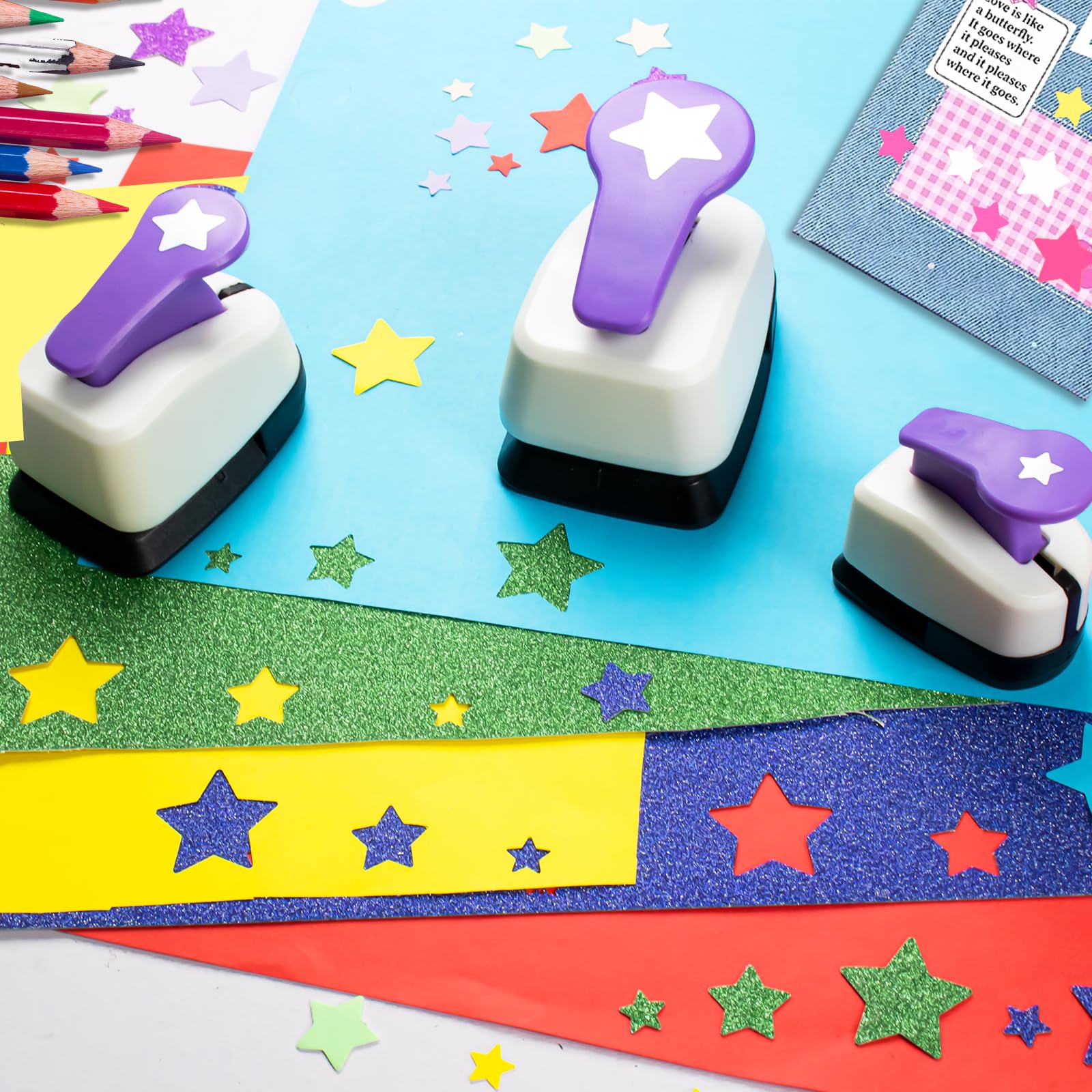 Amazon.co.jp: スターペーパーパンチ 3/8インチ 1インチ 5/8インチ 星