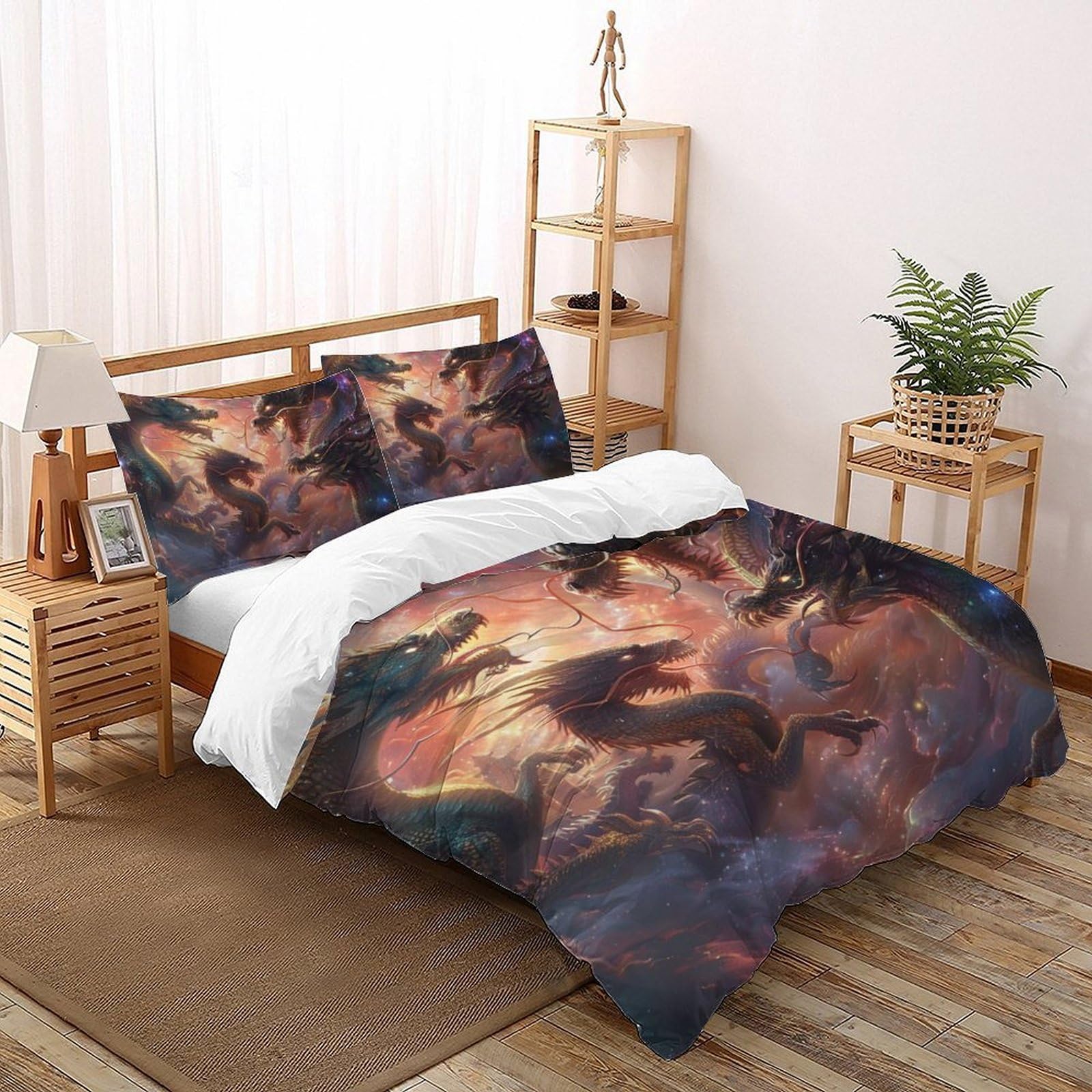 Housse de couette dragon 260x220cm pour transformer la chambre d'enfant en univers magique
