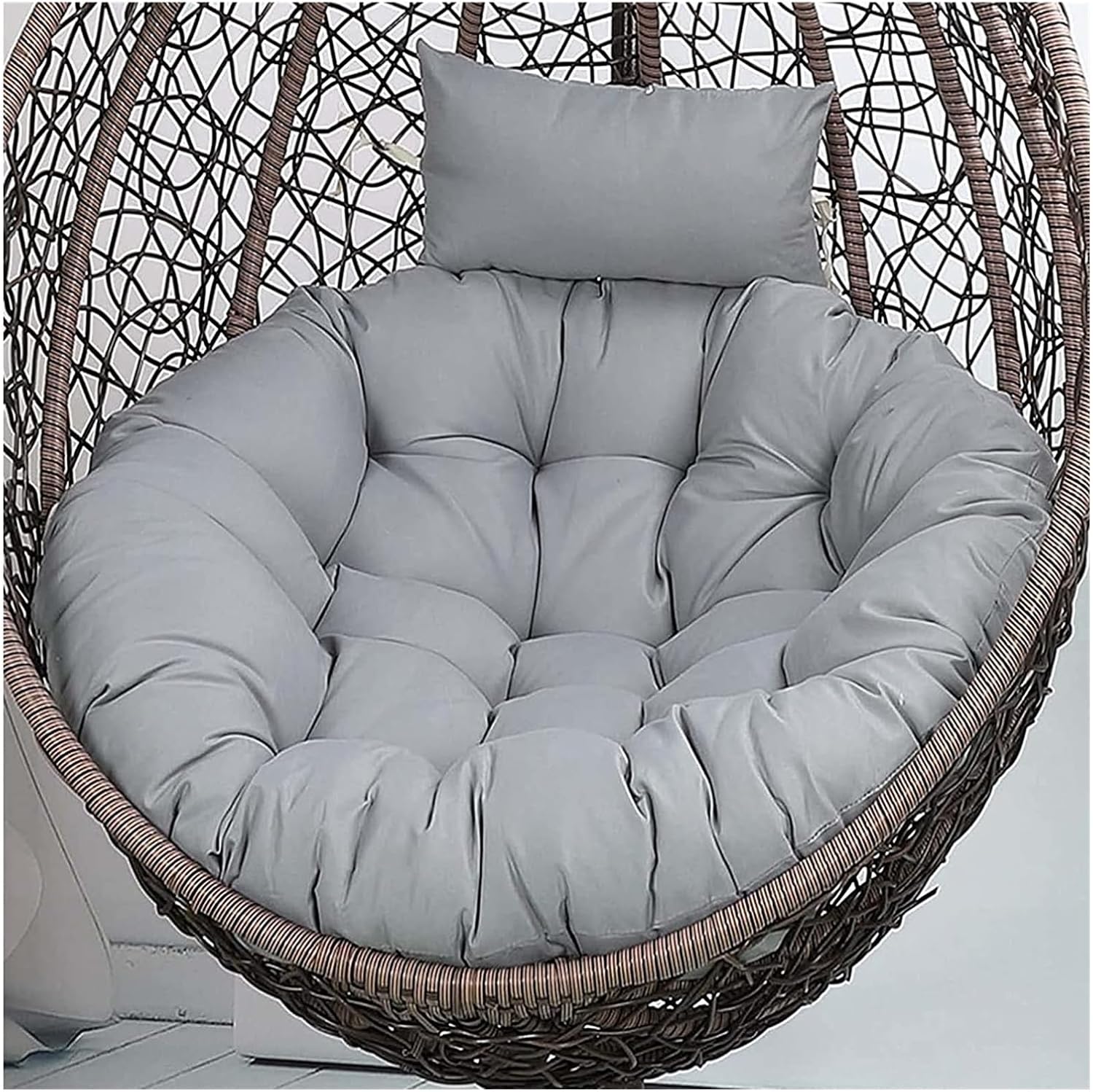 BAFAFA Thicken Hanging Basket Chair Cushion, Washable Waterproof Round Patio Seat Cushion for Indoor, Egg Chair Cushion Wicker Rattan Hanging Seat Cushion for Garden Outdoor Indoor