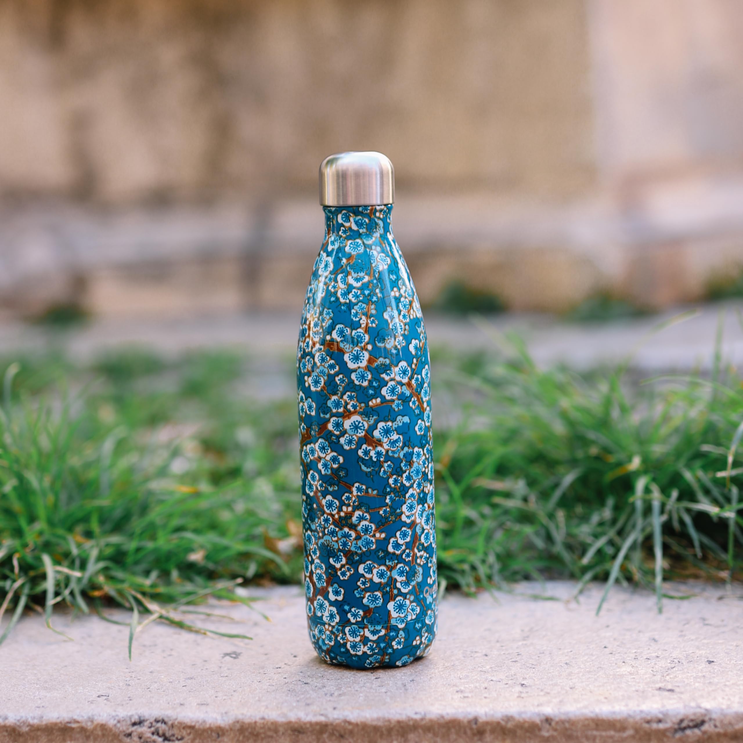 Qwetch Thermosflasche Originals Flowers - 500ml Edelstahl | 24h Kalt, 12h Heiß