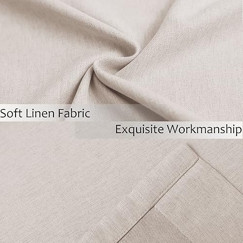Miniatura 6 de Cortinas opacas de lino plisadas, tratamiento de ventana para sala de estar, cortinas con aislamiento térmico, cortinas de privacidad, 84 pulgadas