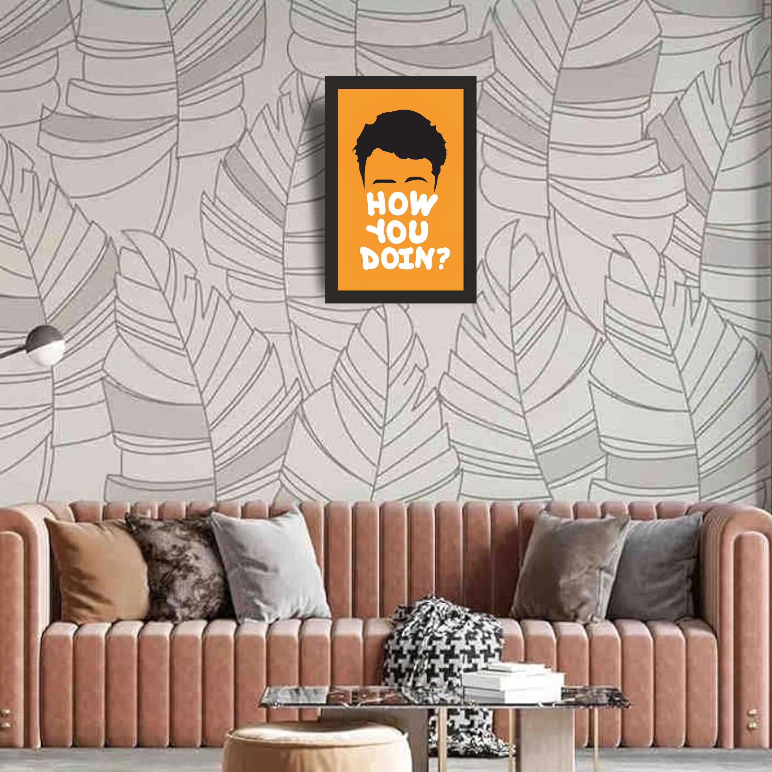 Friends Joey Orange How You Doin Photo Frame A4 Black