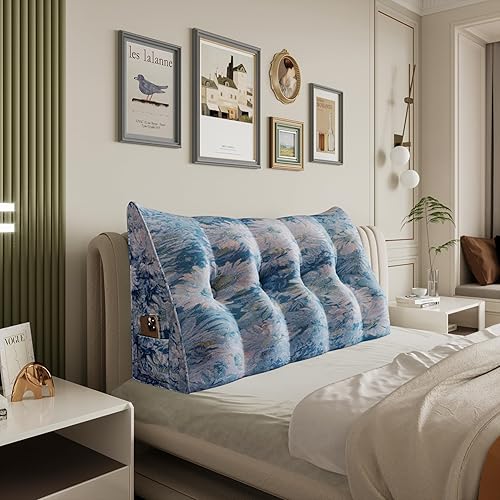 Almohada de cuña para cabecero, almohada de lectura triangular grande para sentarse en la cama, almohada de sofá cama, soporte para respaldo, cojín