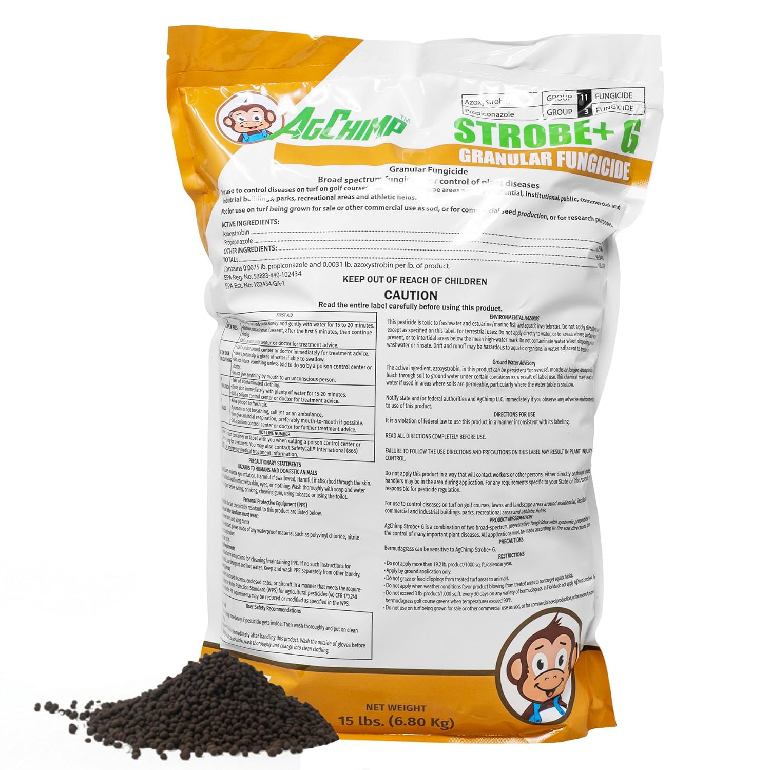 Strobe+ G Granular Lawn Fungicide, 15lbs - Broad-Spectrum and Dual-Action Protection for Residential and Commercial Turf