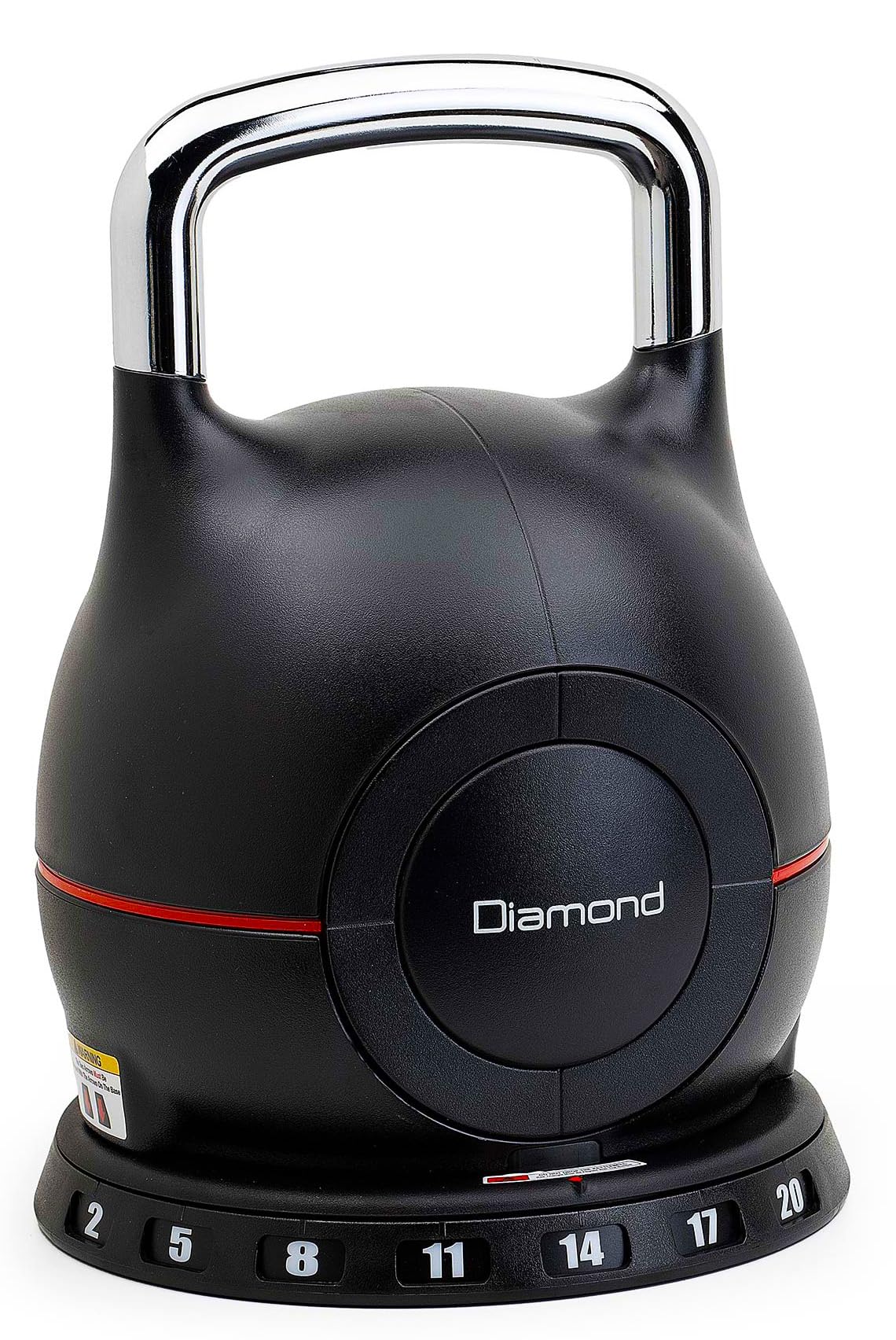 DIAMOND【Kettlebell a Carico Variabile 2-20 Kg】Regolabile in 7 Livelli | Manico in Acciaio con Impugnatura Ergonomica | Selettore di Peso Rapido | Allenamento Funzionale & Home Gym, Risparmia Spazio