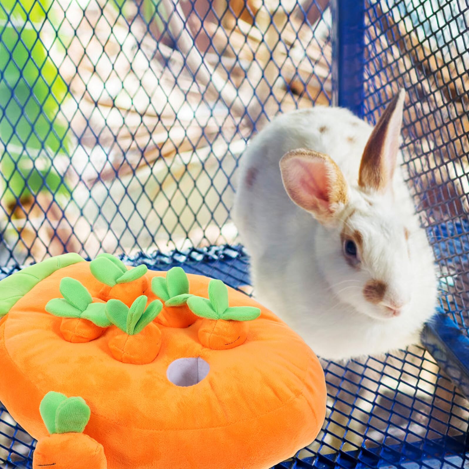 SEWACC Interaktives Hasen Futterspielzeug Karottenform Futtermatte Aus Waschbarem Polarfleece Für Kaninchen Meerschweinchen Hamster Zur Geruchssinn Schulung Und Beschäftigung