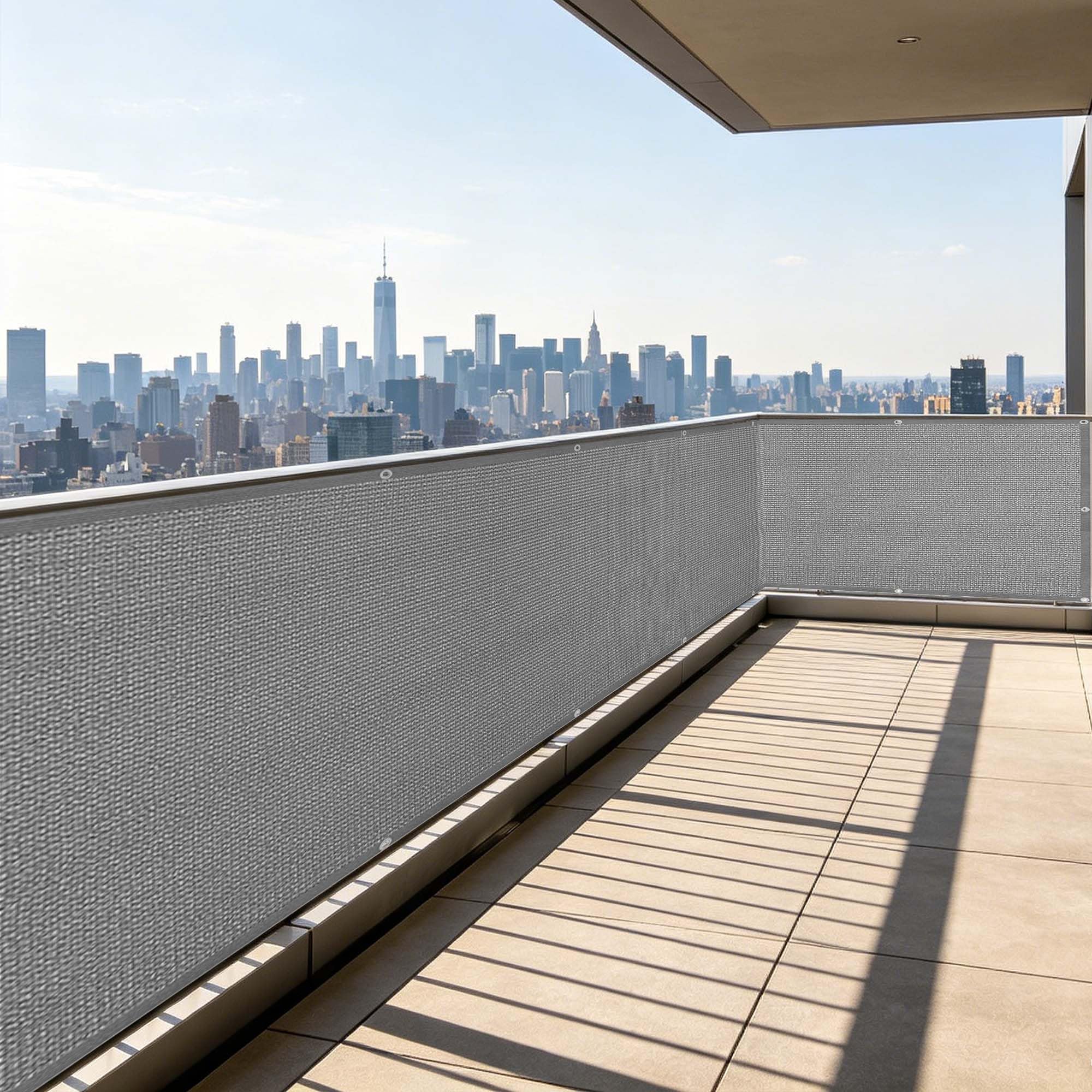 Toile d'ombrage de serres gris clair pour balcon et terrasse extérieure