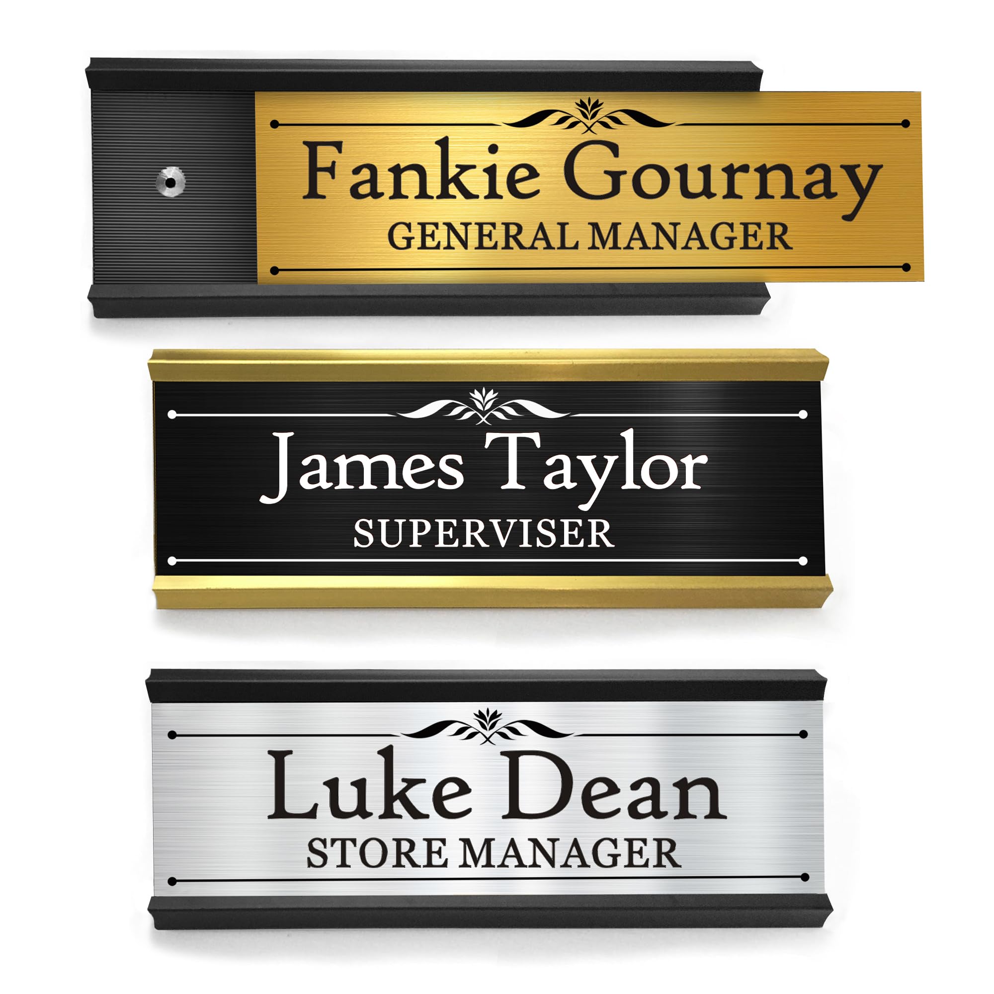 Personalised Office Name Plates for Doors 2.5" x 7" Custom Office Door Signs Door Name Plate with Double-Sided Tape Doors Plaque for Offices Meeting Room (Design 1)