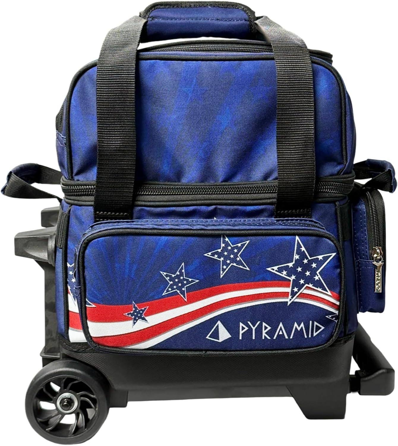 Pyramid Path Pro Deluxe Single Roller Bowling Bag With Separate Shoe Compartment (Up To US Mens Size 11), 2 Large Accessory Pockets, Padded Foam Ball Insert, Lifting Handles and Locking Square Handle
