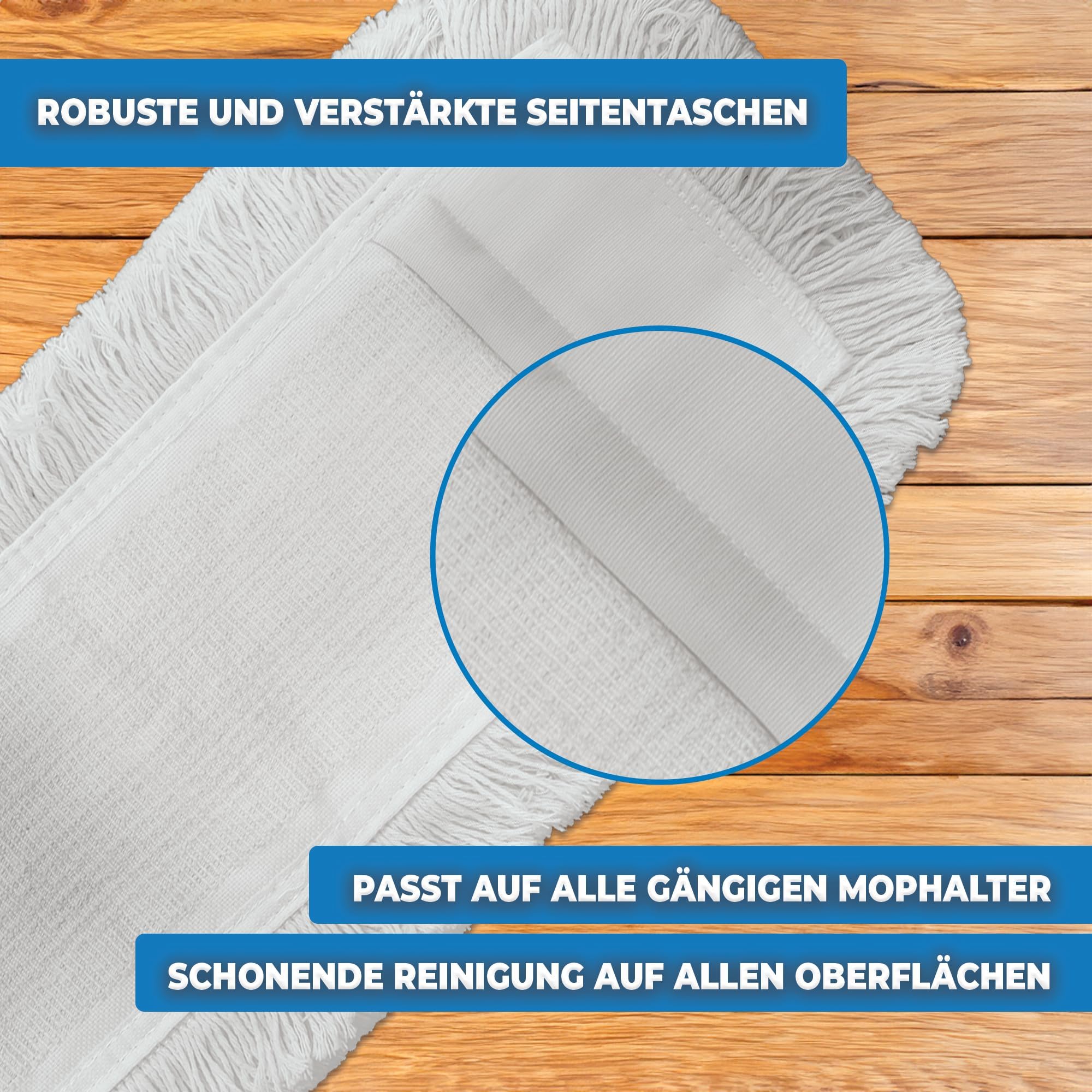 Mopa de algodón para soporte plegable de 40 cm, 10 unidades, para limpiar el polvo y la limpieza húmeda, fregona de algodón, limpiador de suelos versátil, suave para madera real y parquet