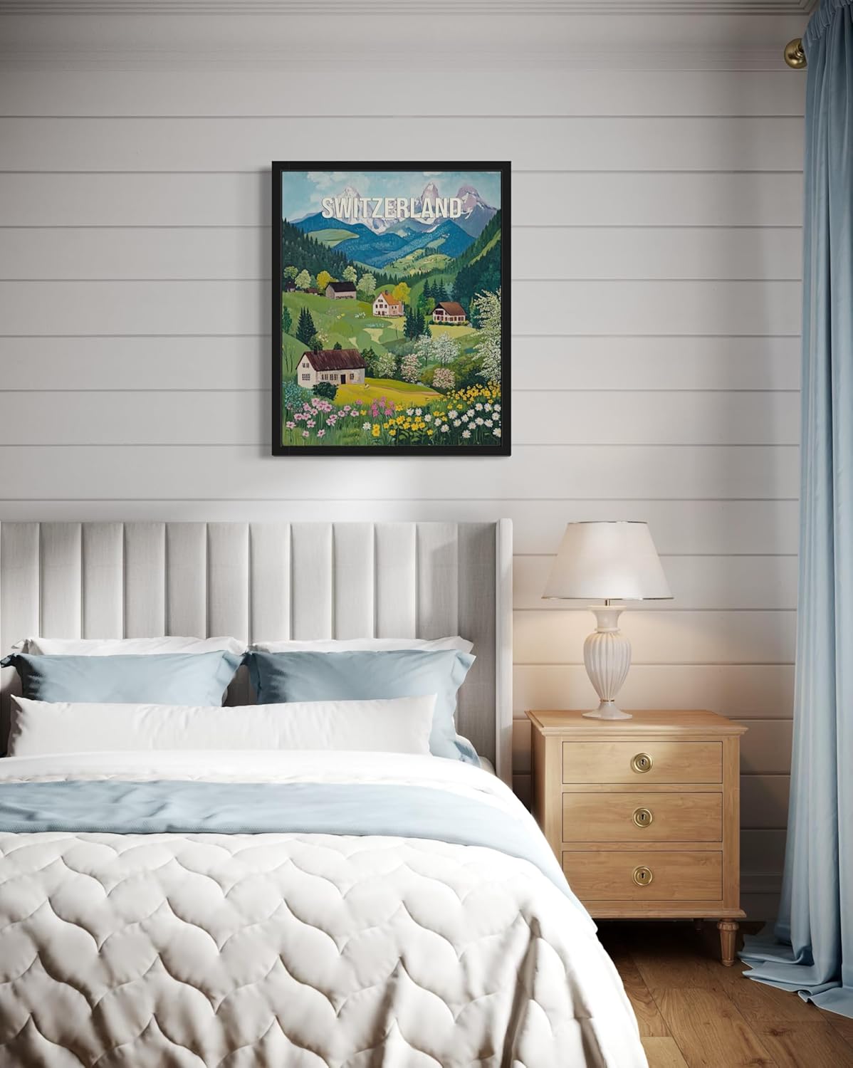 Switzerland Countryside Wall Art Poster Print, Rural Landscape, Heritage Artwork Culture Decor Travel Poster for Living Room and Bathroom A3 (Switzerland, 8 x 10 inches, Unframed) - Image 4