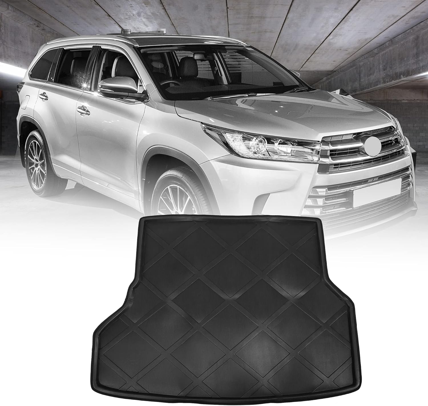 uxcell Cargo Trunk Tray Cargo Liner Rear Cargo Trunk Floor Mat Waterproof Protector Custom for Toyota Highlander 2008-2014