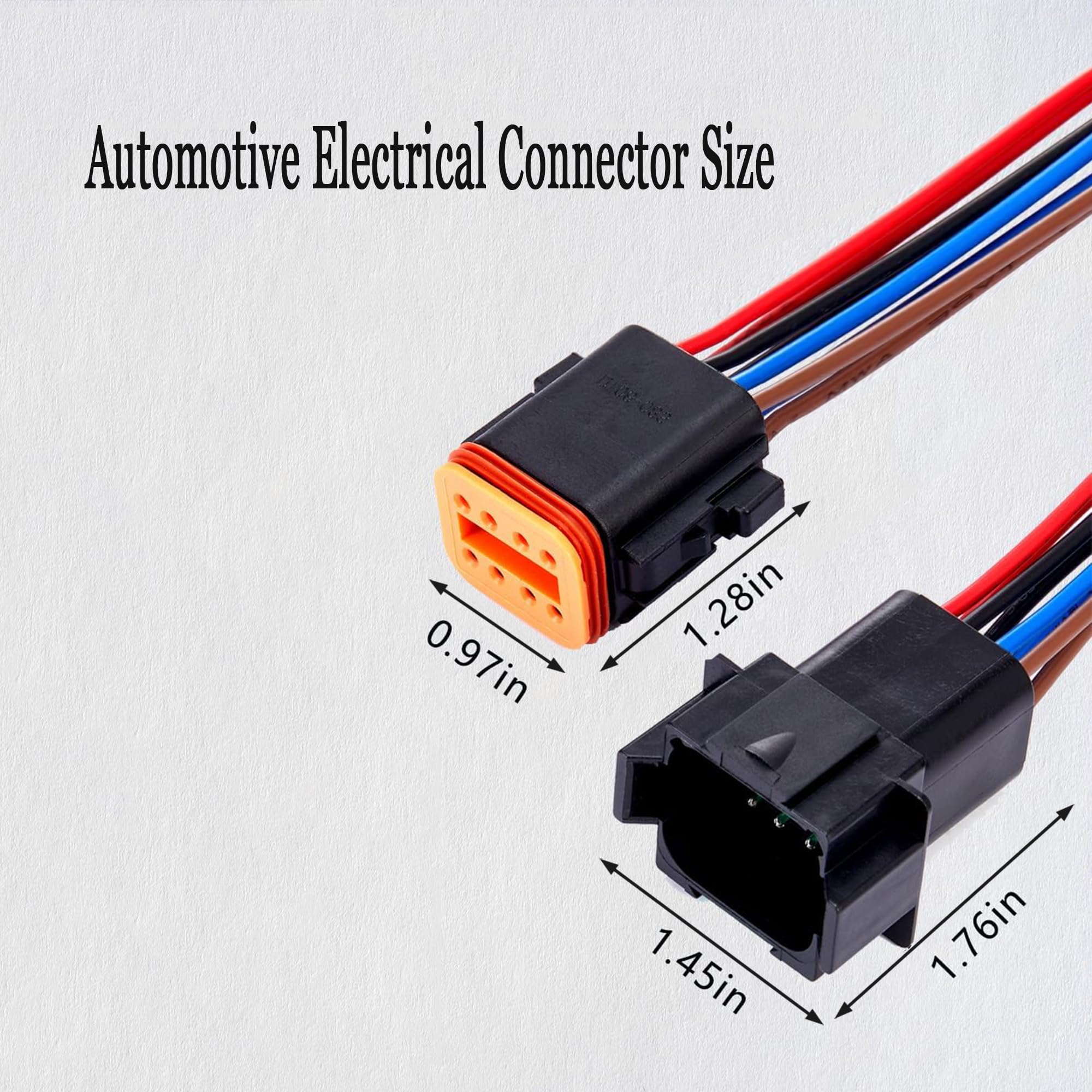 Connecteur DT 12 Broches Étanche IP67 – Fiche Mâle/Femelle 16 AWG Avec Câble 20 Cm Pour Auto, Camion, Bateau
