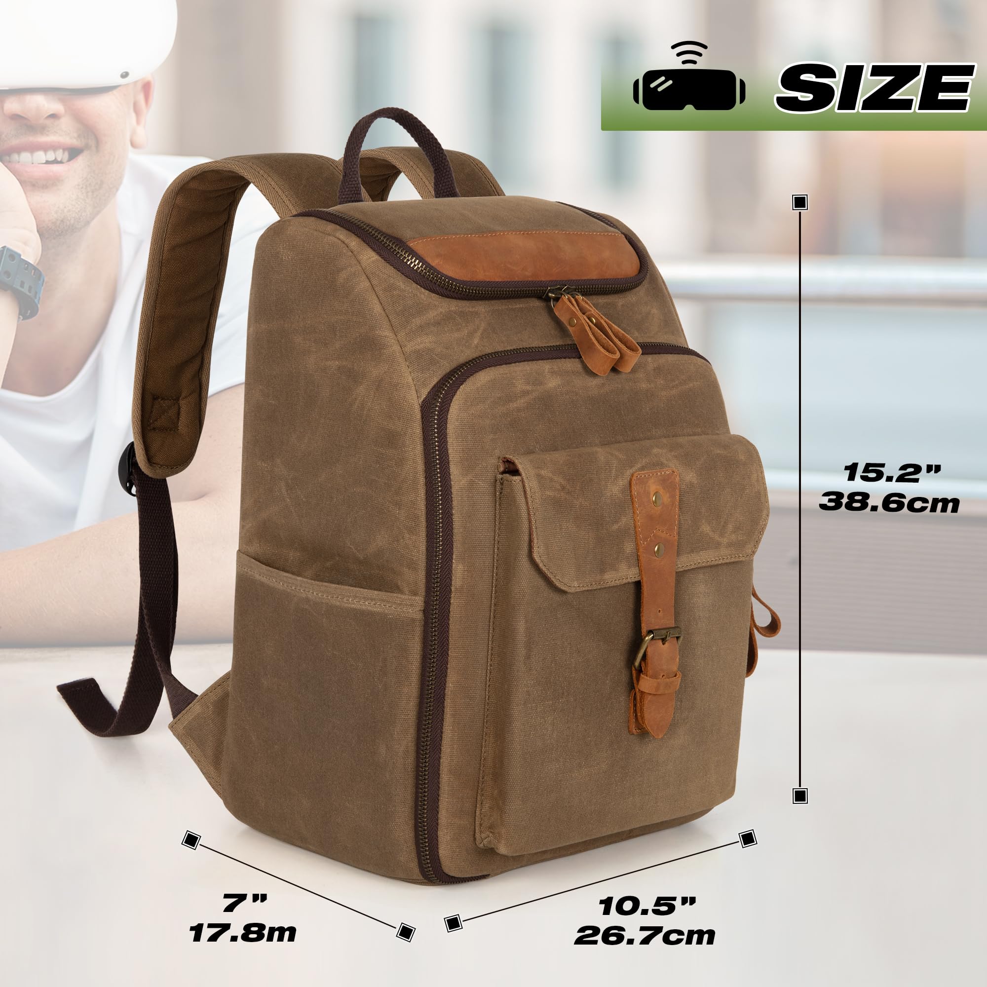 Trunab Etui do przenoszenia kompatybilne z Oculus Meta Quest 2/3/3 Pro/Elite Strap, etui podróżne plecak vintage z wieloma kieszeniami na zestaw słuchawkowy VR, kontroler dotykowy i akcesoria do gier,