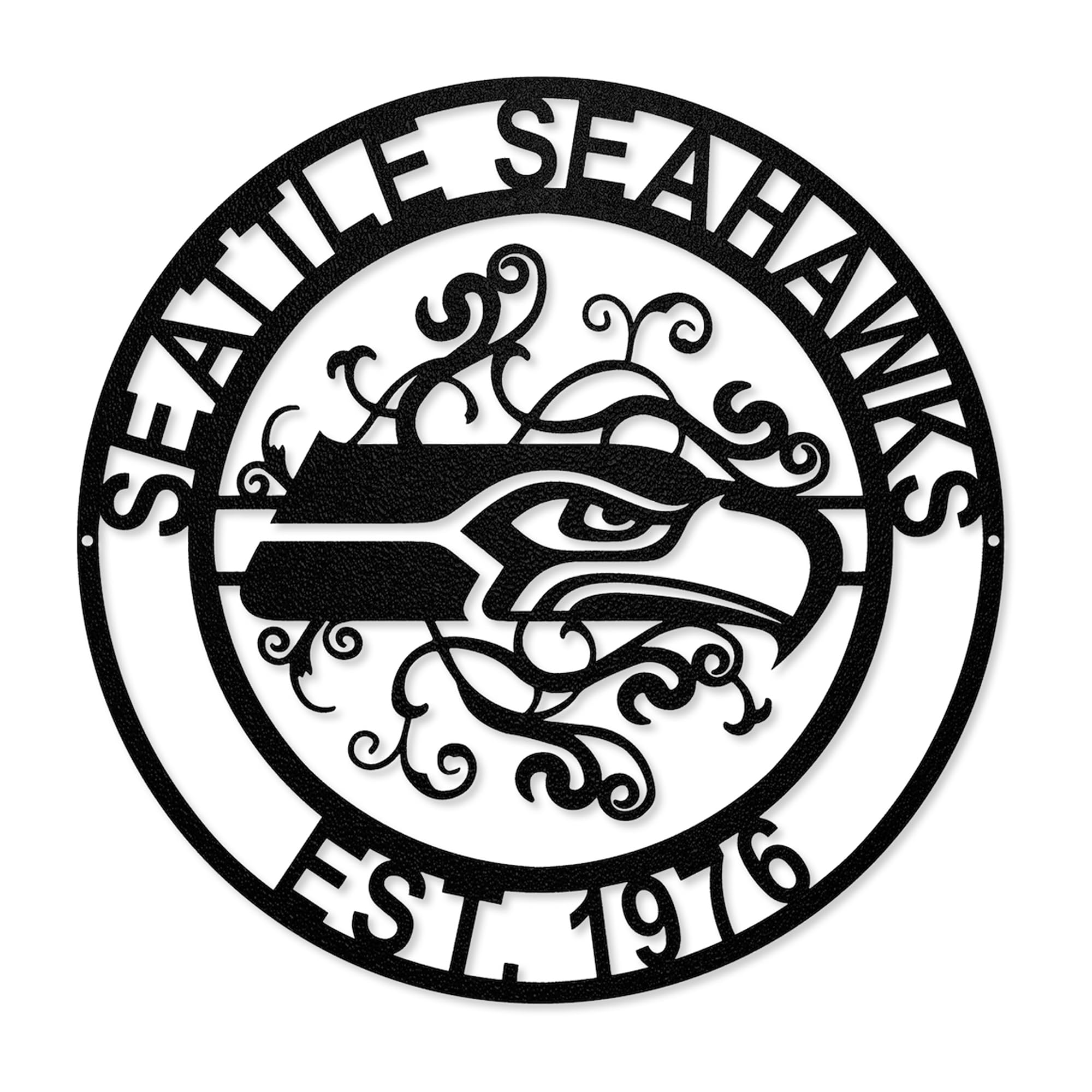 Party Animal NFL Laser Cut Metal Sign, 15-inch Round, Seattle Seahawks