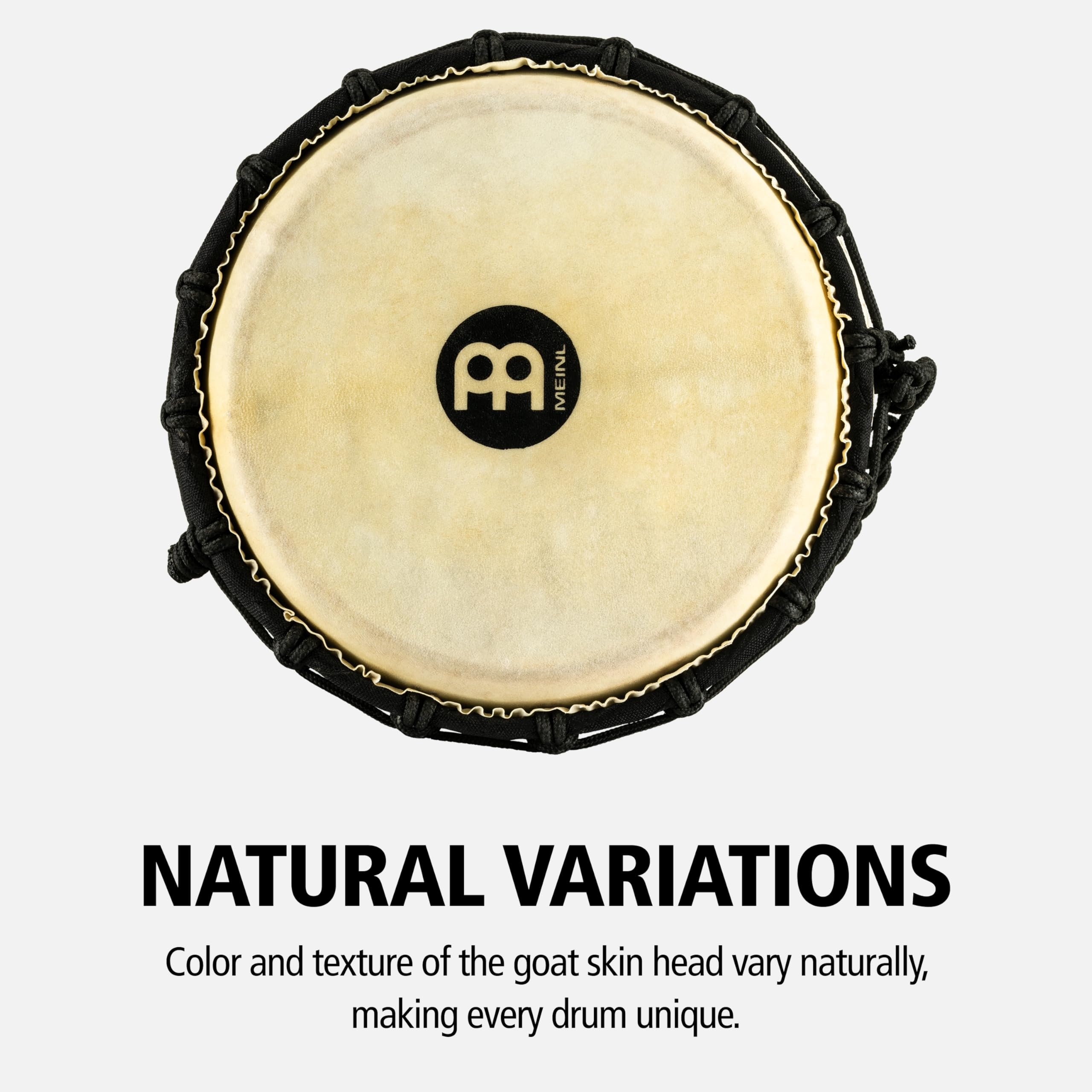 Meinl Percussion Djembe Hand Drum Circle Instrument, Carved Mahogany Headliner Series — NOT Made in China — African Mali Weave Ropes, 2-Year Warranty, Black River, Small (HDJ3-S)