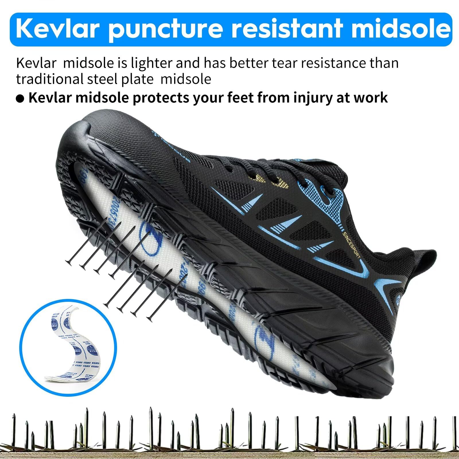 Scarpe Antinfortunistiche Uomo Leggere Scarpe da Lavoro Donna Comodo con Punta in Acciaio Antiscivolo Scarpe Sicurezza