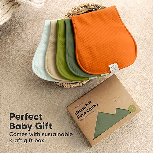Vista 54 de Paños orgánicos para eructos para bebés niños y niñas, paquete de 5 paños de algodón súper absorbentes para bebés, trapos suaves y afelpados