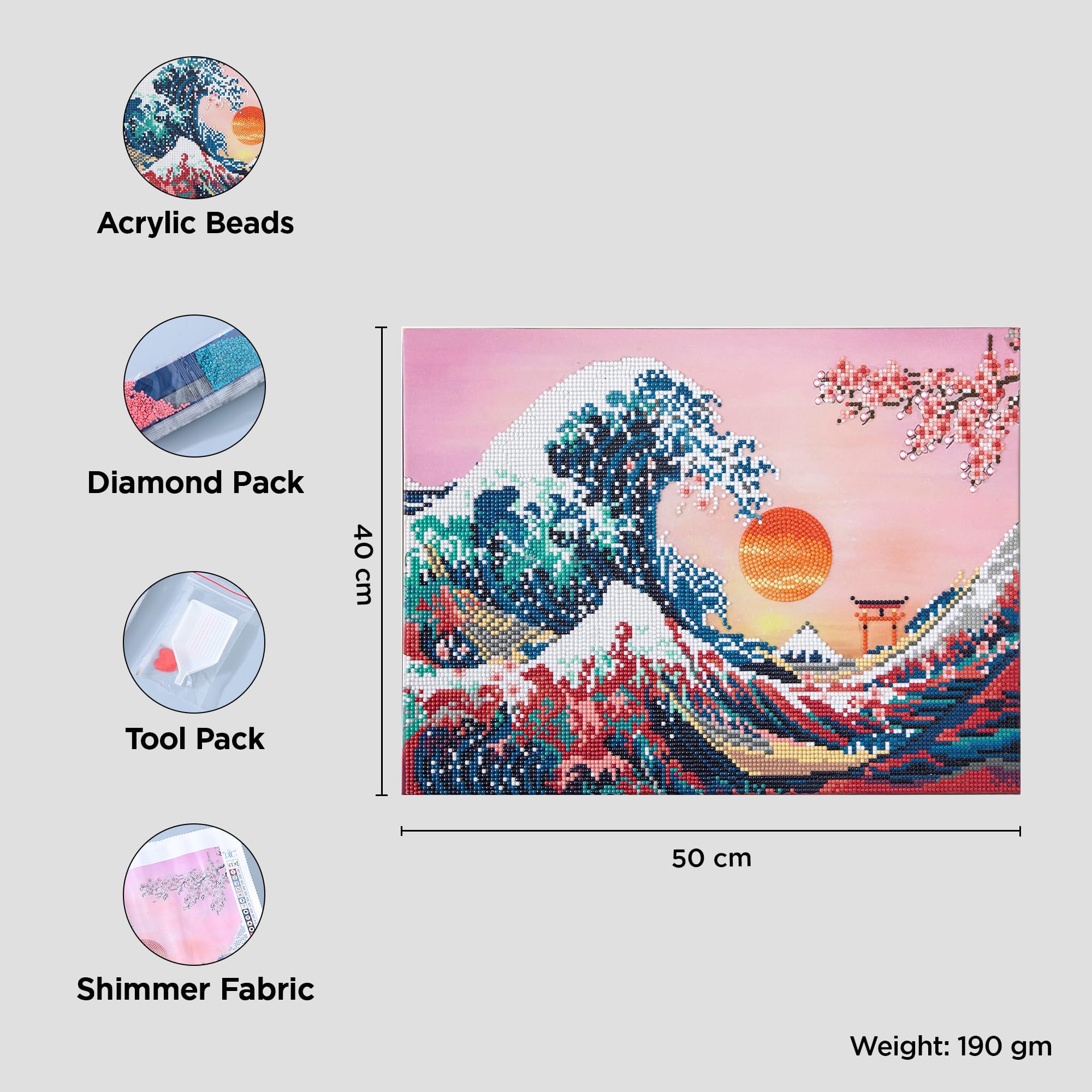 Kuber Industries Acrylic Beeds Japanese Ocean Wave with Cherry
