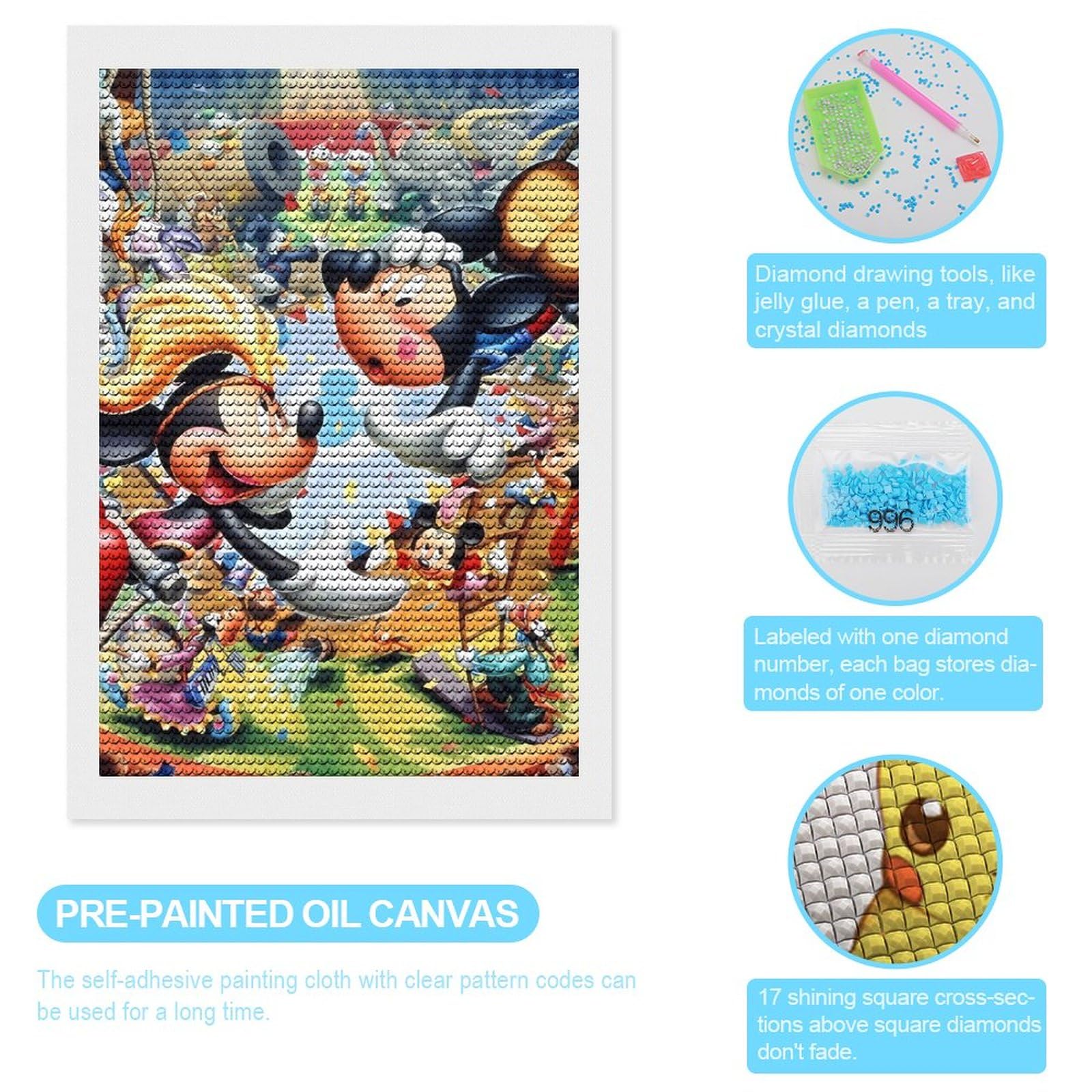 Amazon | ミッキーマウス ダイヤモンドアート 5Dダイヤモンド絵画 