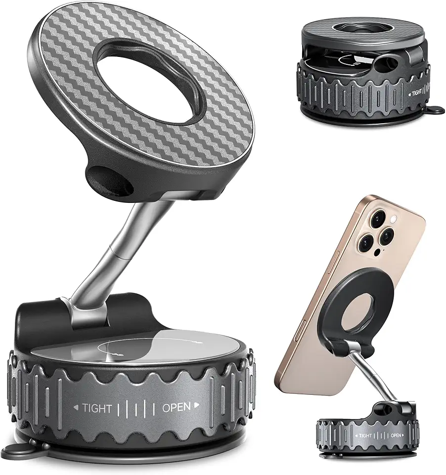 Phone Holder Car for Magsafe Car Accessories [78+LBS Hyper Suction &amp; 4400gf Strongest Magnetic] 360°Adjustable Car Phone Holder Mount, Phone Holders for Car/Gym/Mirror for iPhone 16 Pro Max &amp; Android