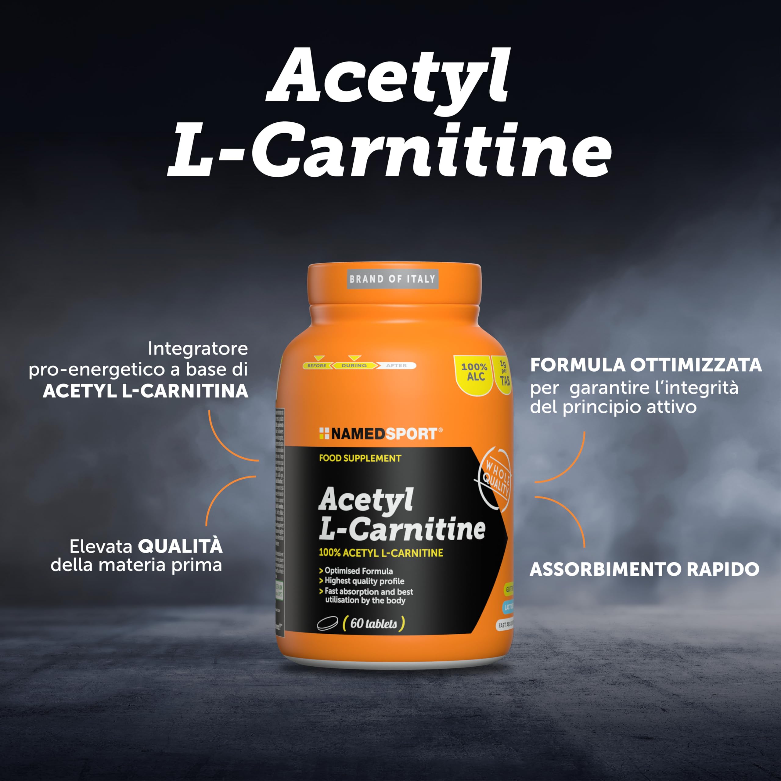 NAMEDSPORT SUPERFOOD Acetil L-Carnitina - Compresse - 60 Cpr - 86 g