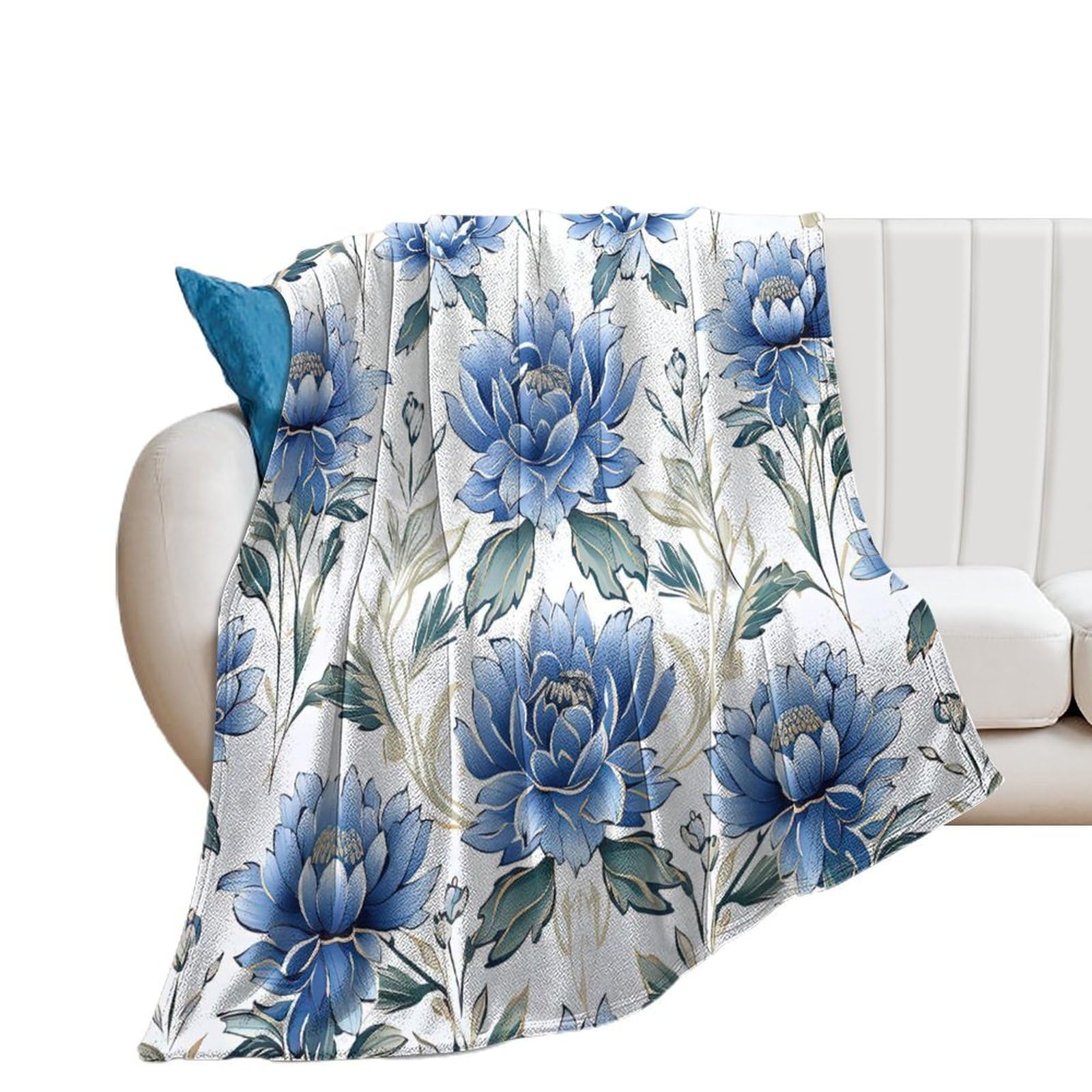 Couverture en flanelle fleurie bleue le cadeau réconfortant pour vos proches