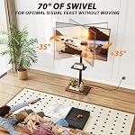 5Rcom Swivel TV Floor Stand with Power Outlet for 32-60 inch TVs, Height Adjustable Entertainment Center with Media Shelf, Holds 88 lbs for Living Room & Bedroom (Rustic Brown)