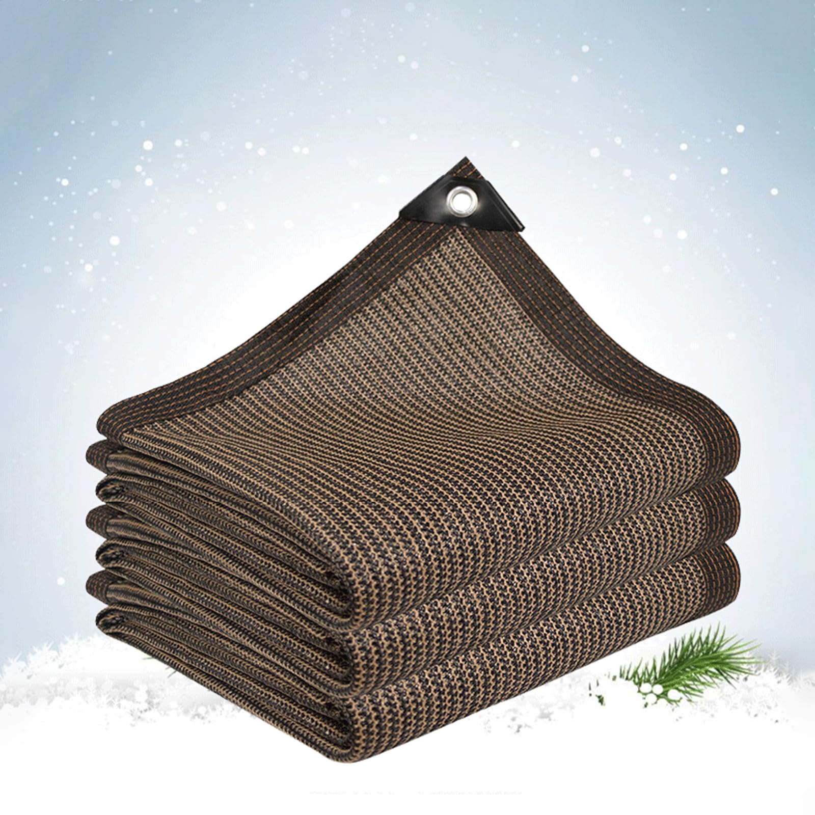 GJZQDKX UV-Resistant Garden Shade Cloth Tear-Resistant Brown Screen Breathable Sunshade Netting with Eyelets Windbreak for Outdoor Use (6x8m)