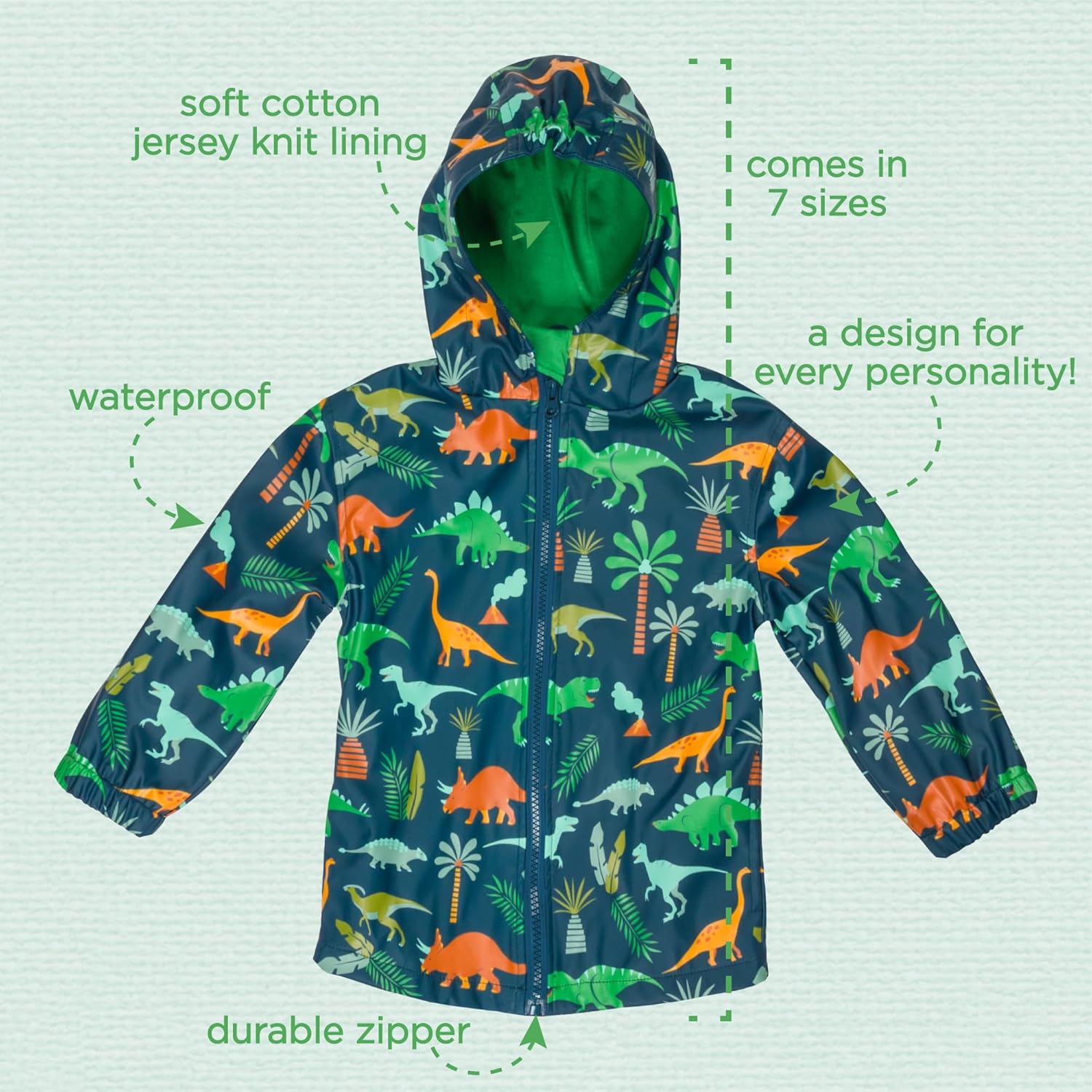 Stephen Joseph Boys' All Over Print Rain Coat - Image 2