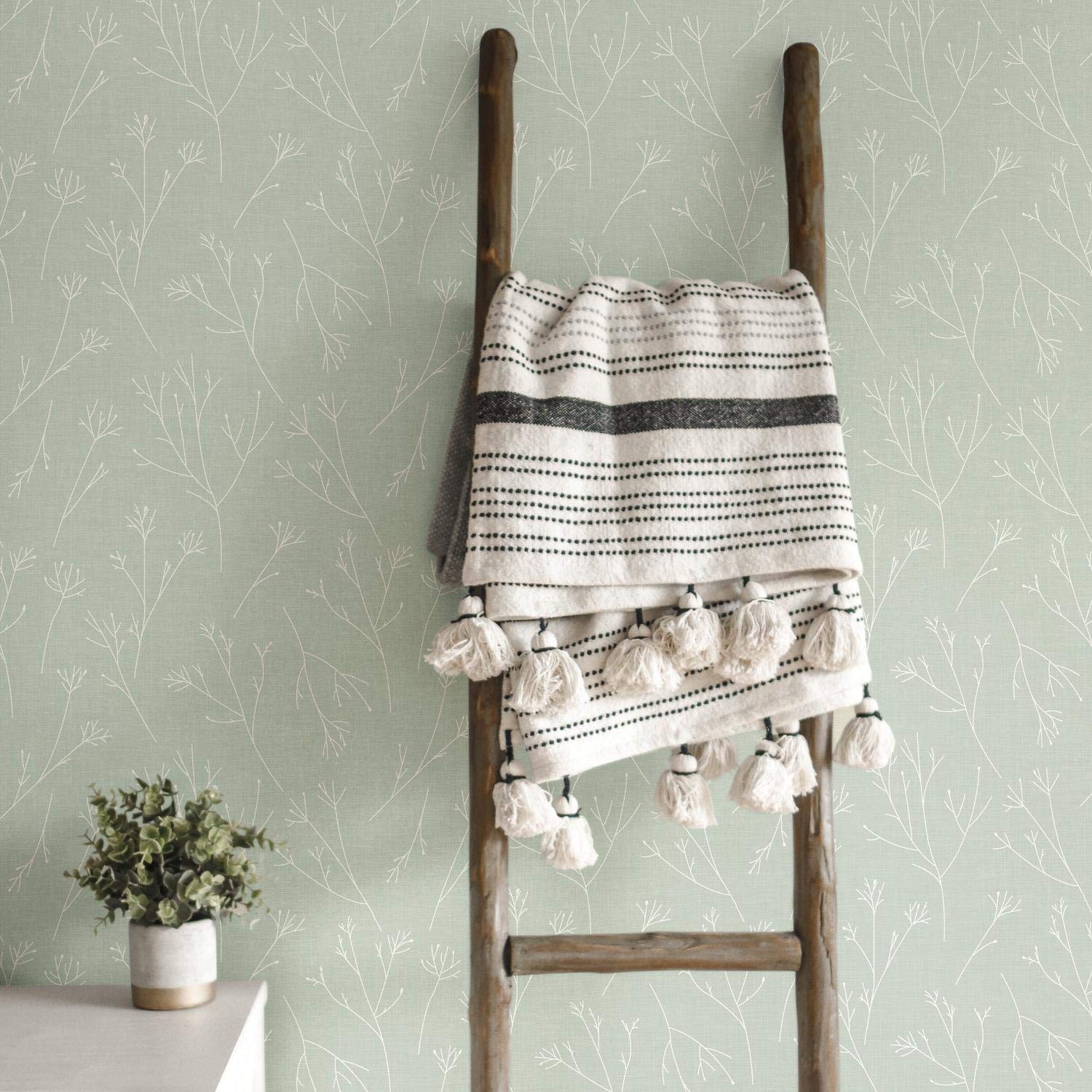 RoomMates RMK11376RL Twigs Peel and Stick Wallpaper, Green, 45.7 x 45.7 cm - Image 3