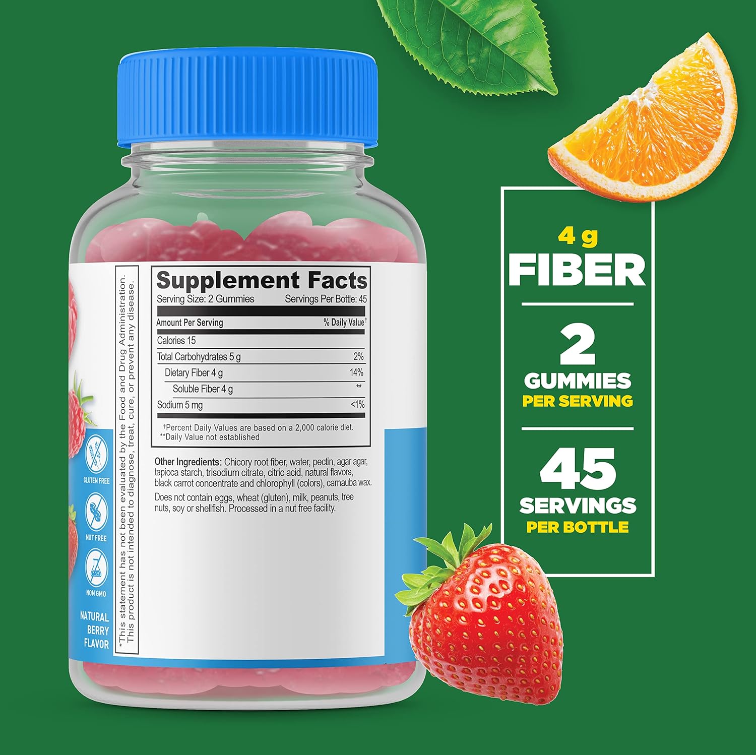 Lifeable Sugar Free Prebiotic Fiber + Vitamin D 5000 IU, Gummies Bundle - Great Tasting, Vitamin Supplement, Gluten Free, GMO Free, Chewable Gummy